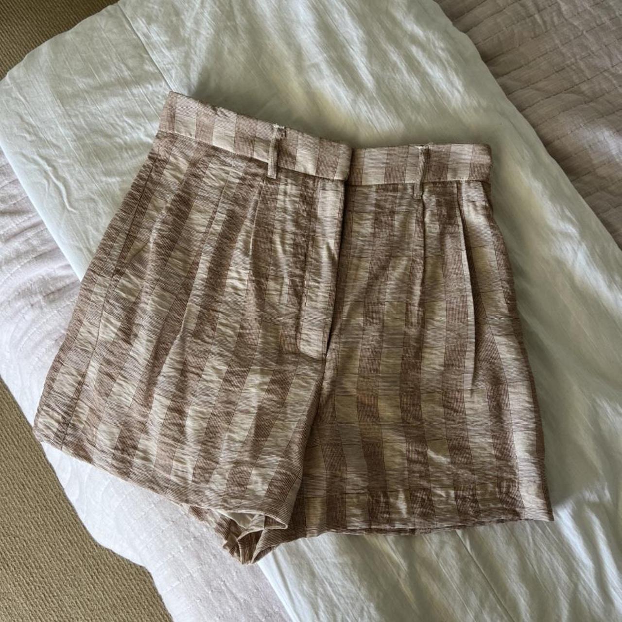 Kookai check shorts size 34 worn once or twice!... - Depop