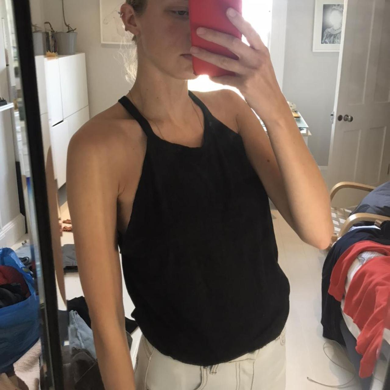 Black tank top worn on uk8 Really flattering just... - Depop