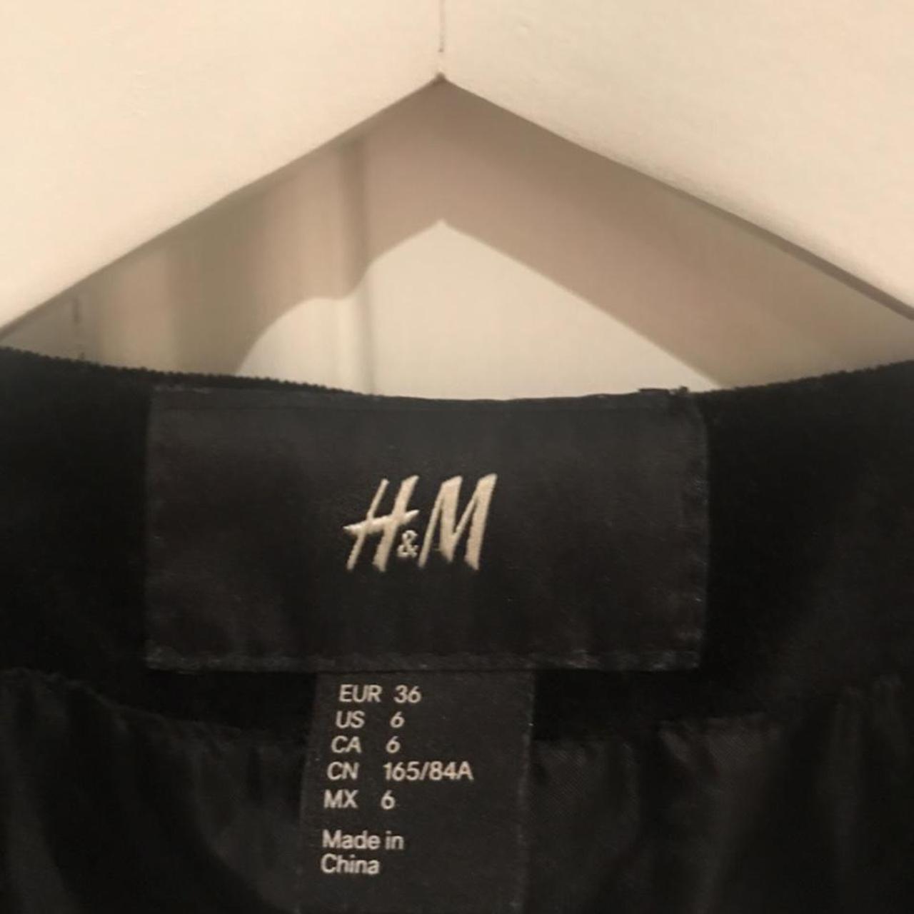 H&M black velvet biker style jacket size small /... - Depop