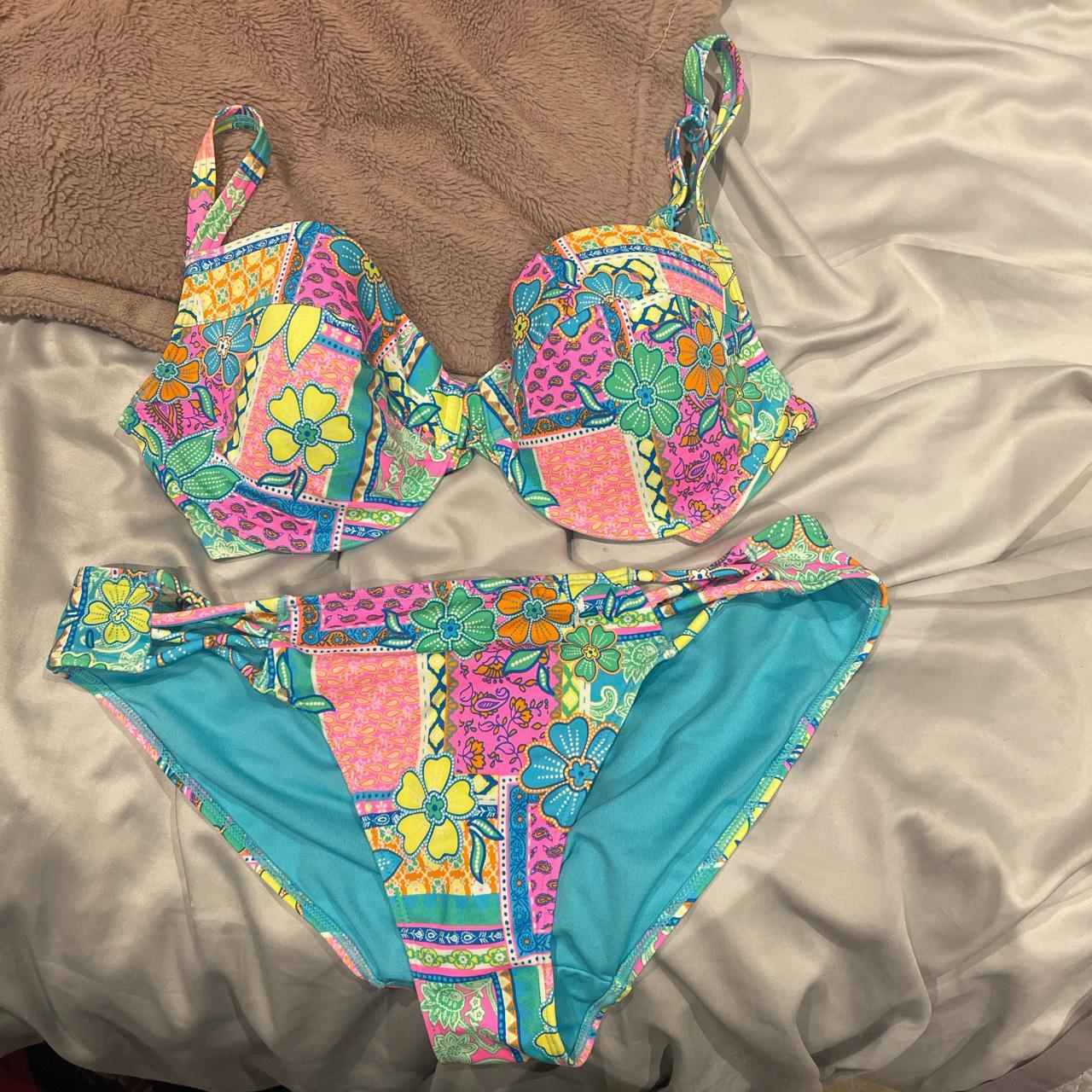 Bright coloured bikini set from Matalan. Perfect for - Depop