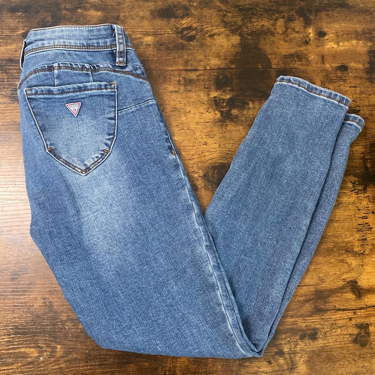 Super cute guess jeans lighter washed blue Jean.... Depop