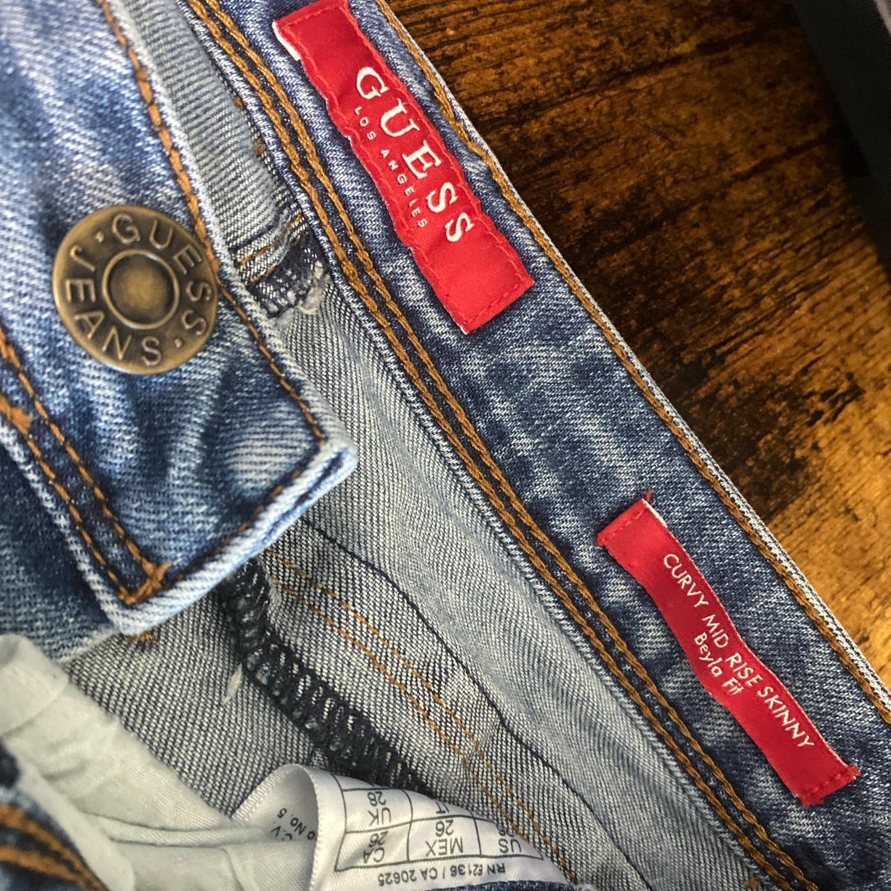 Super cute guess jeans lighter washed blue Jean.... Depop