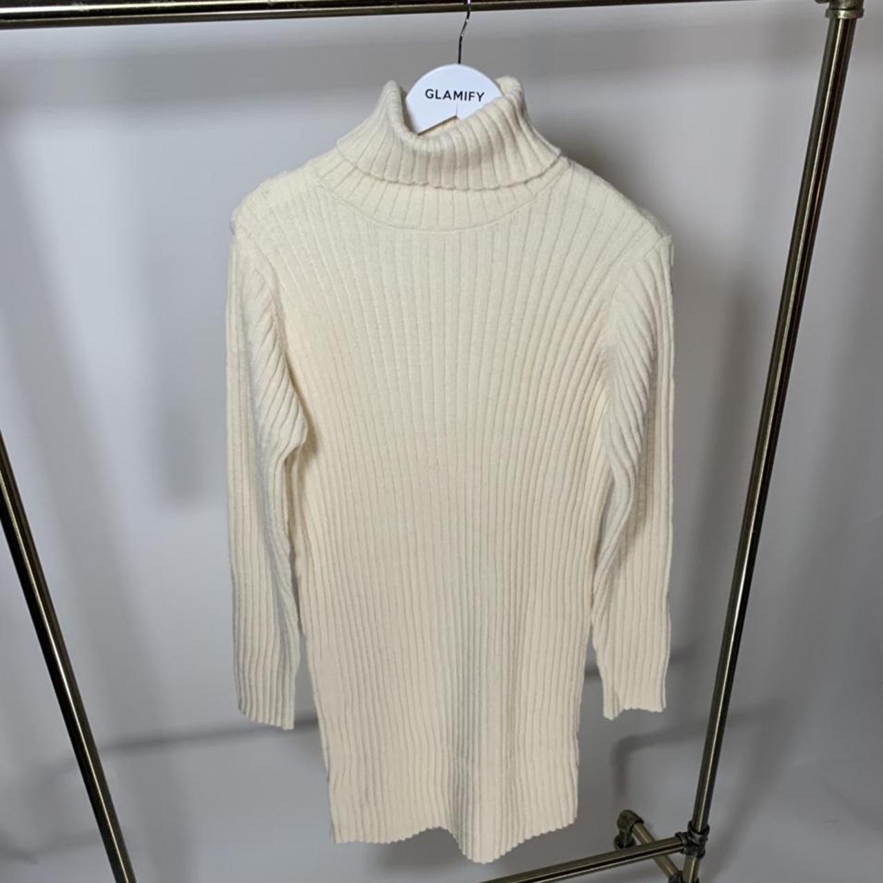 Cream polo neck jumper dress size uk M model... Depop