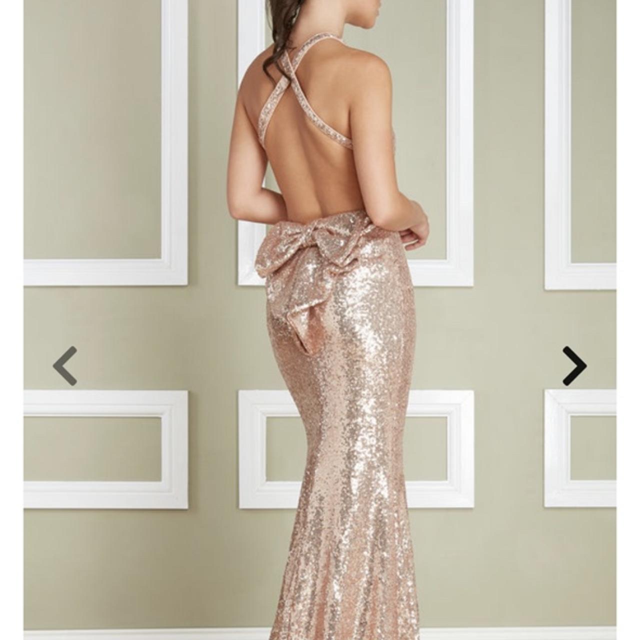 Quiz gold prom dress best sale