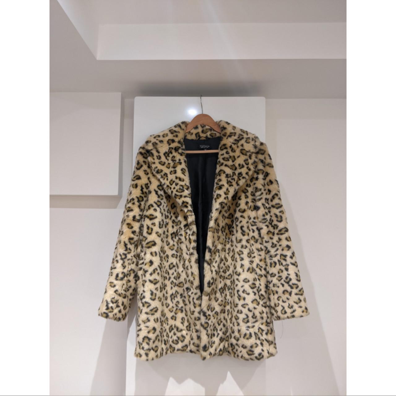 Leopard print faux fur coat • Only been worn twice... - Depop