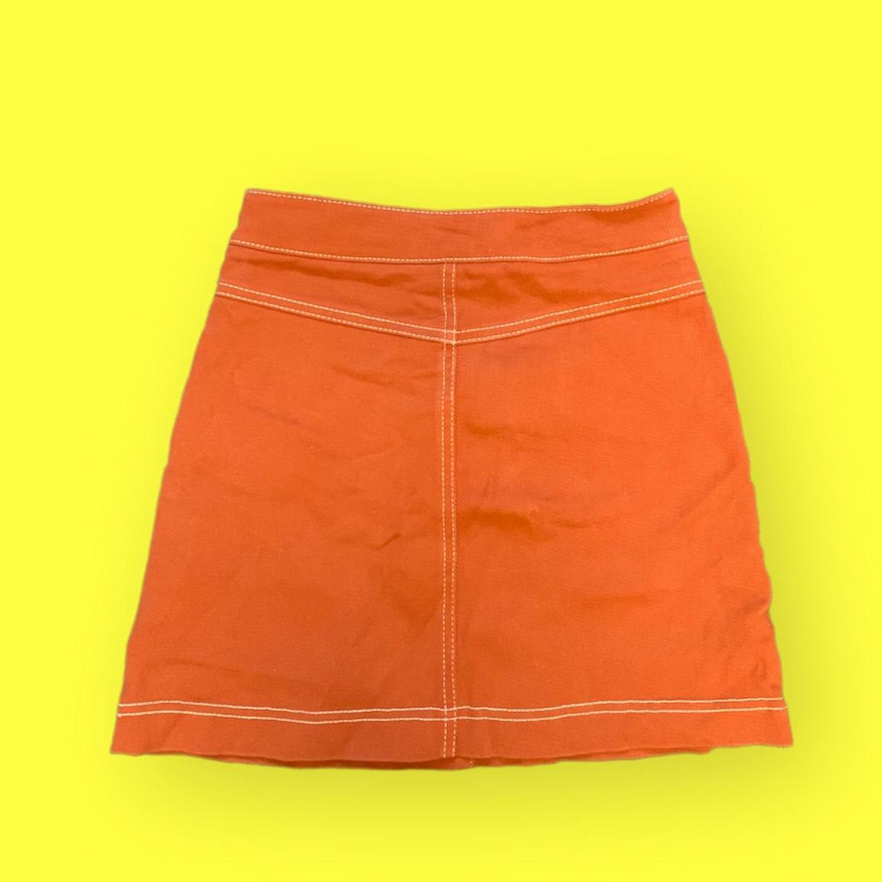 Zara Women's Orange and Burgundy Skirt Depop
