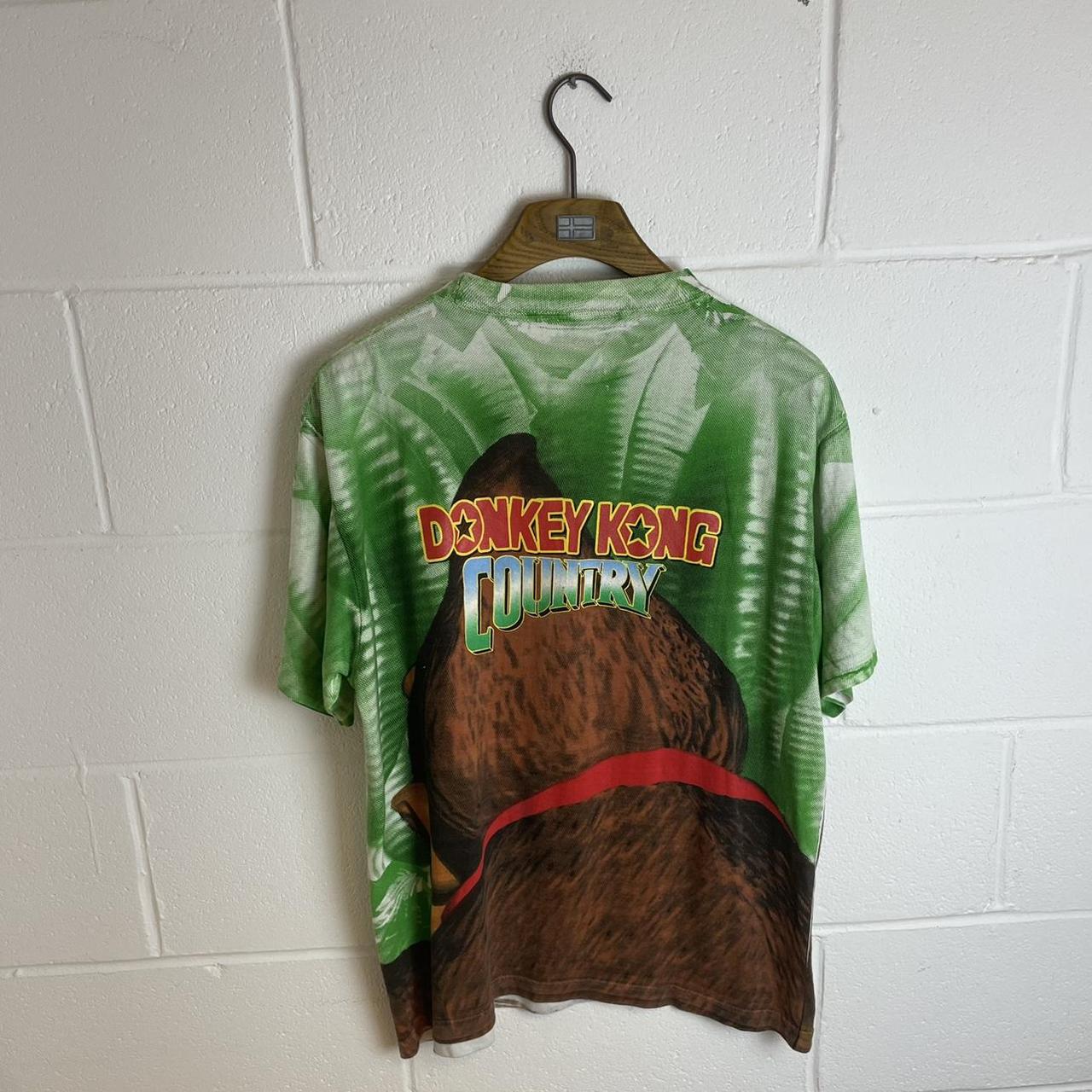 Vintage 90s Donkey Kong Nintendo All Over Print T... Depop
