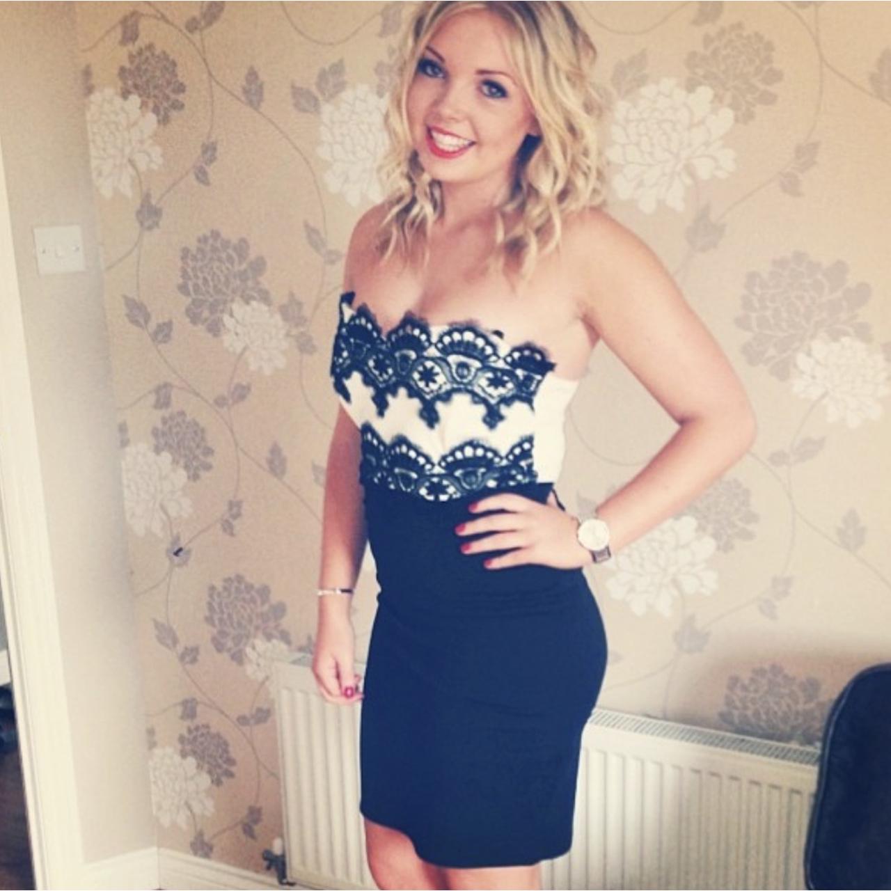 Jessica wright black/white Bodycon midi dress Depop