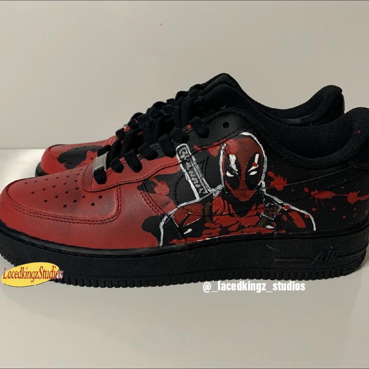 Nike Air Force 1 “Deadpool custom Available for - Depop