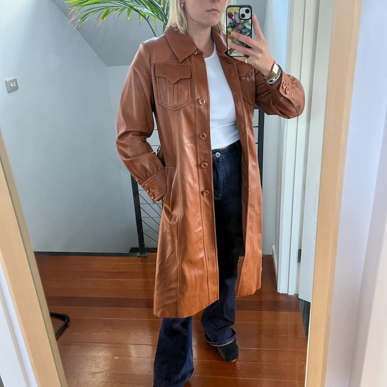 Vintage Leather Look Trench Coat Stunning Style And Depop