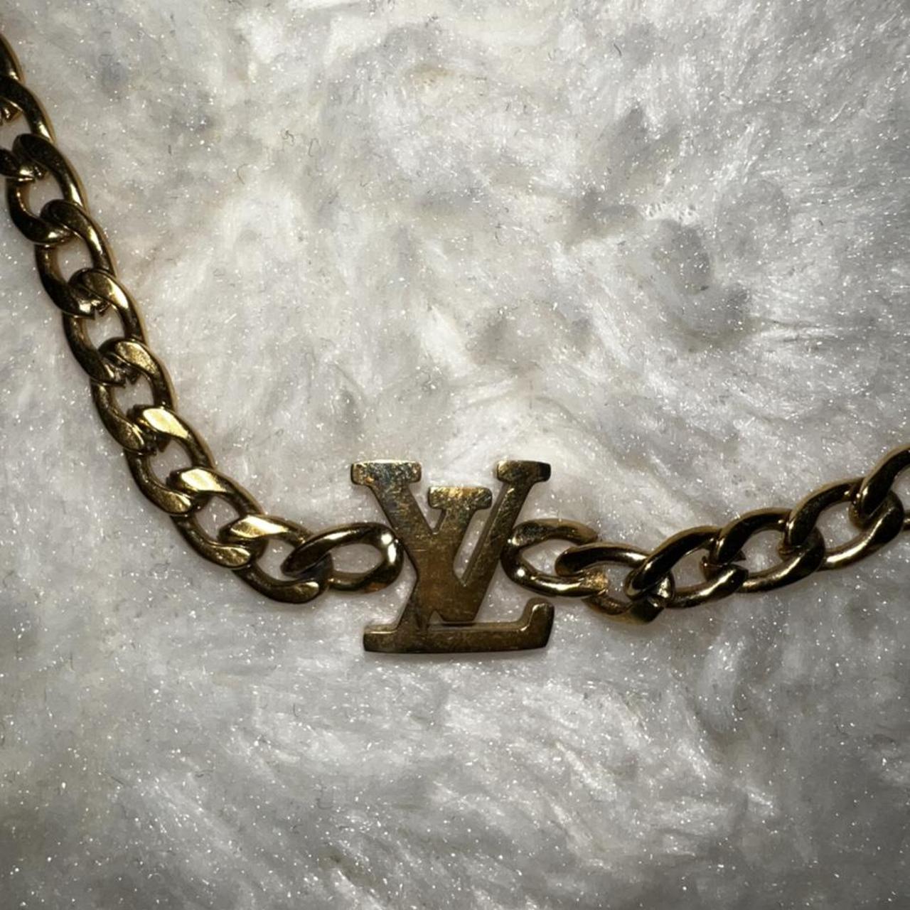 Authentic Louis Vuitton Gold Heart & Red LV Necklace - Depop