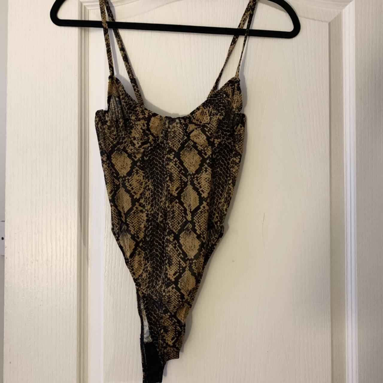 Dollskill sheer snakeskin bodysuit. Has underwire... - Depop