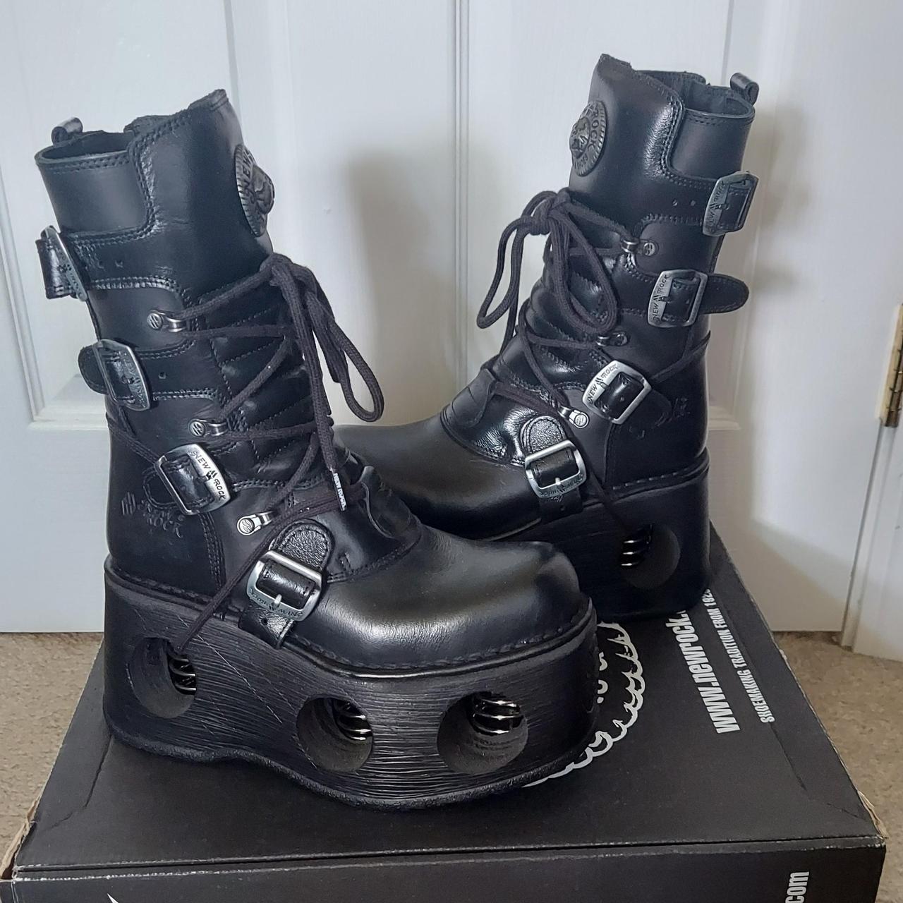 New Rock Neptuno Boots Sz 39W or 8W Made in Spain,... - Depop