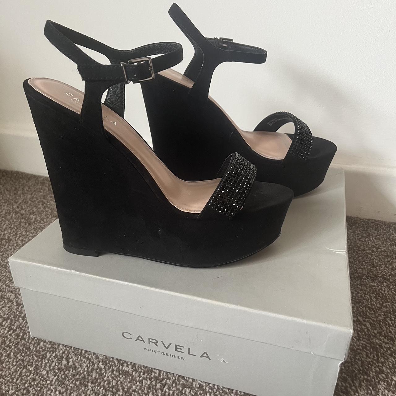 Carvela black online wedges