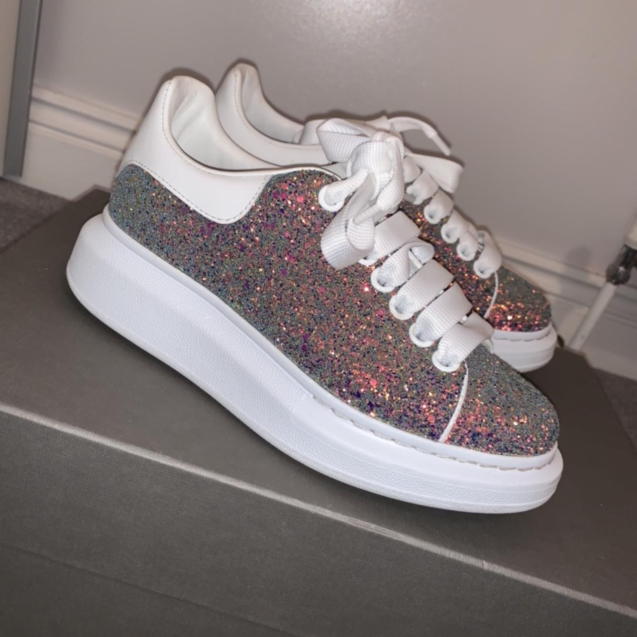 Alexander Mcqueen White Leather Oversized Sneakers In White Rainbow |  ModeSens