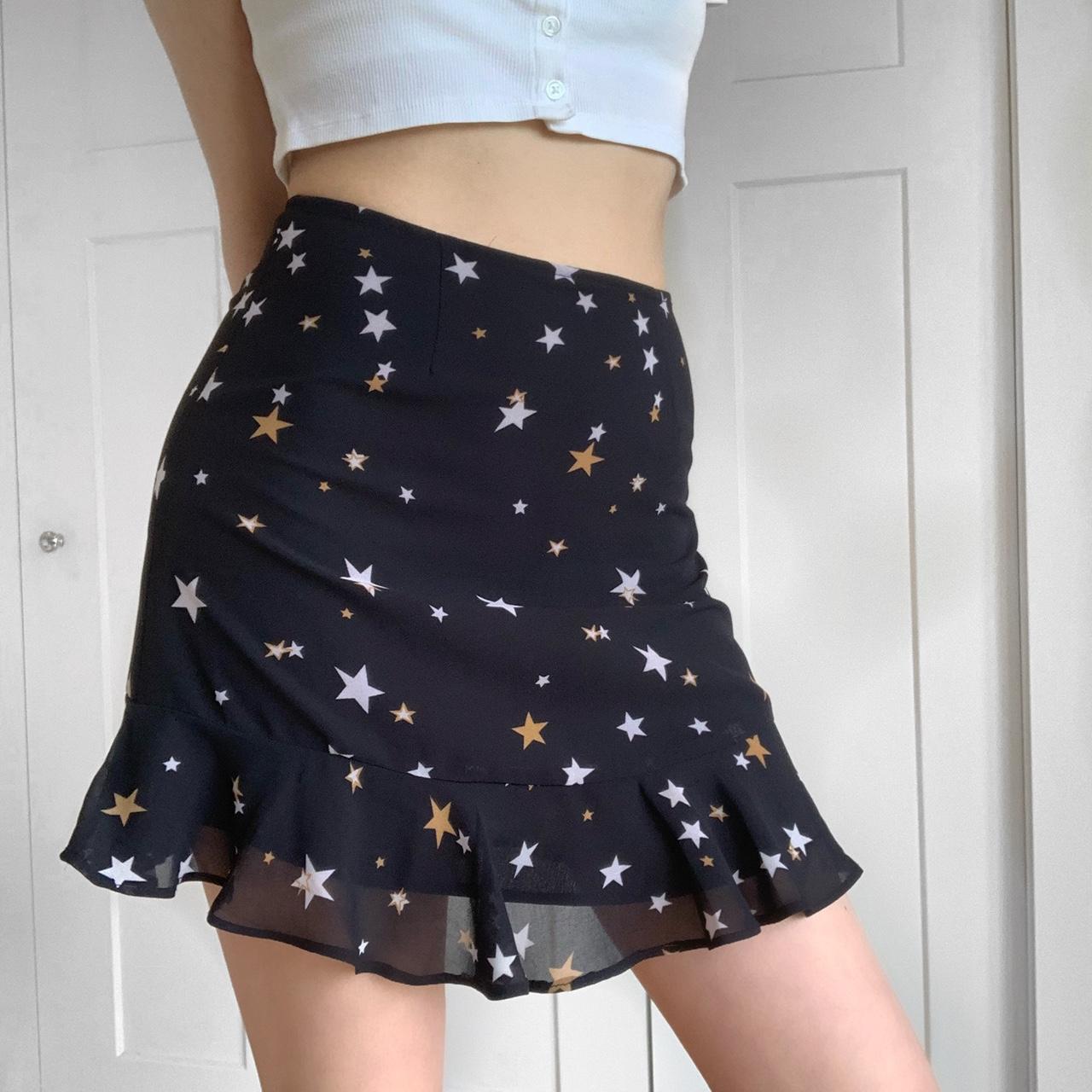 Verge Girl Star Mini Skirt With Ruffle In Perfect Depop