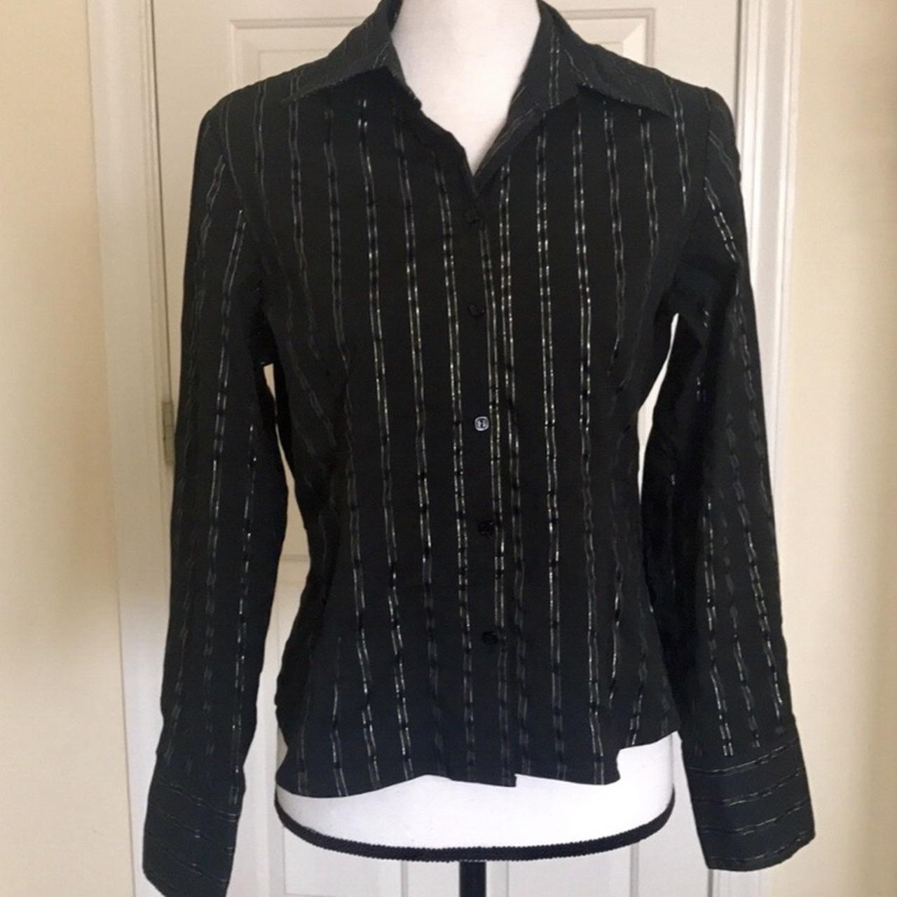Black & gold vintage Apt. 9 embroidered striped... Depop