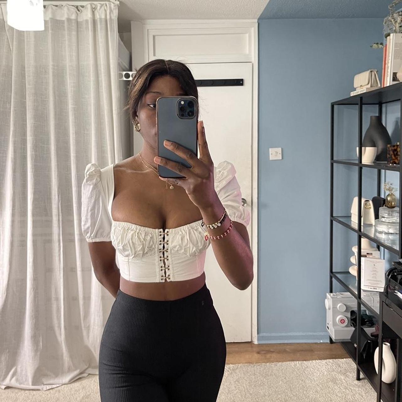 HOUSE OF CB TIA WHITE PUFF SLEEVE CORSET #houseofcb - Depop