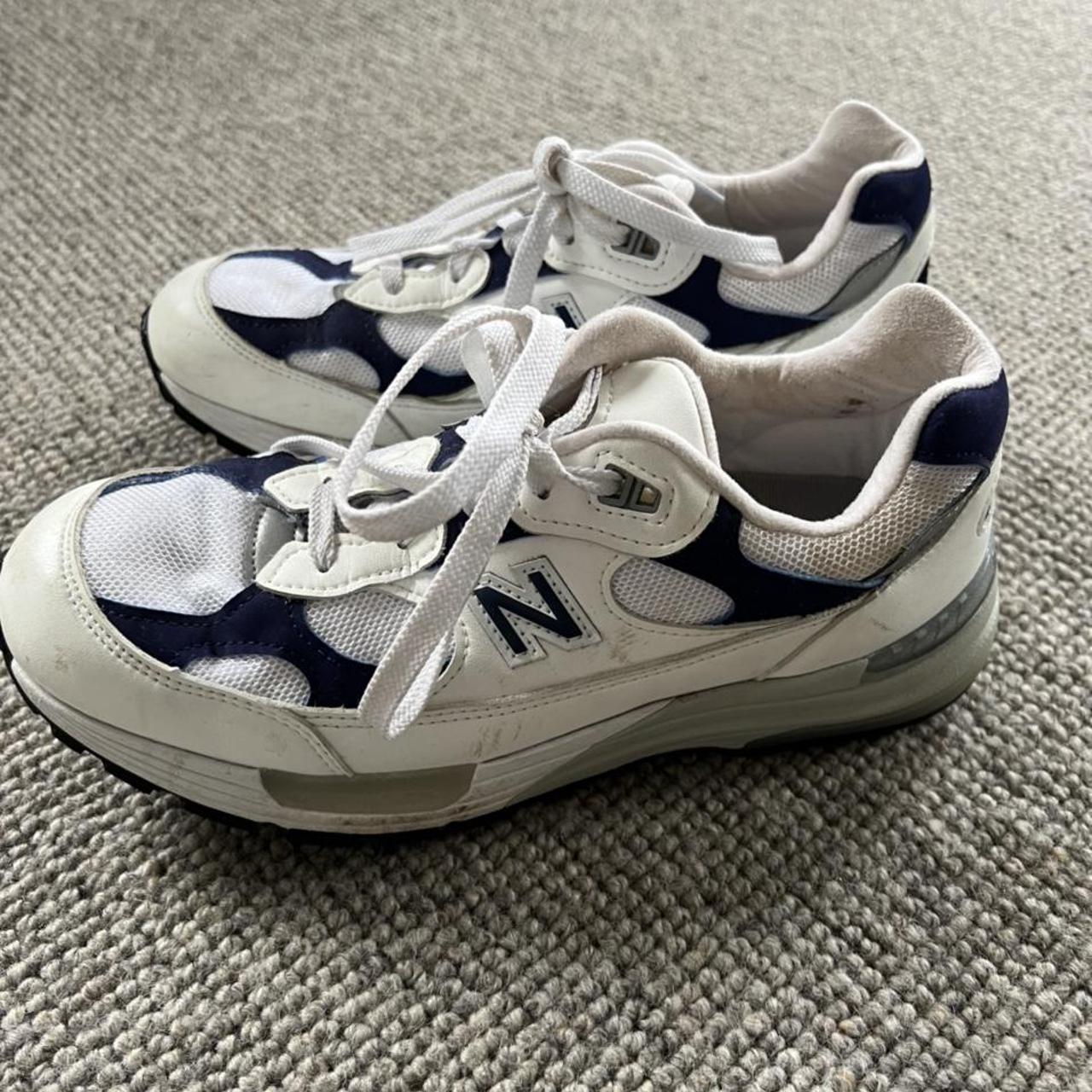 New Balance 992 White/Navy sneakers - Mens UK... - Depop