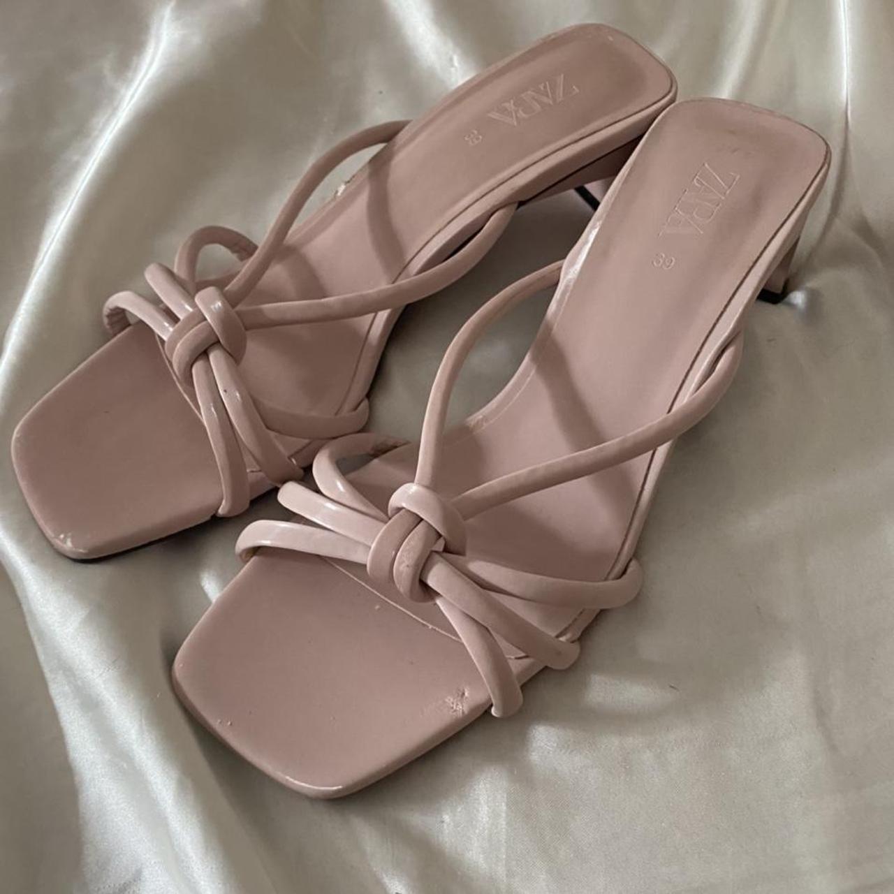 ZARA pink kitten heel sandals So adorable and... - Depop