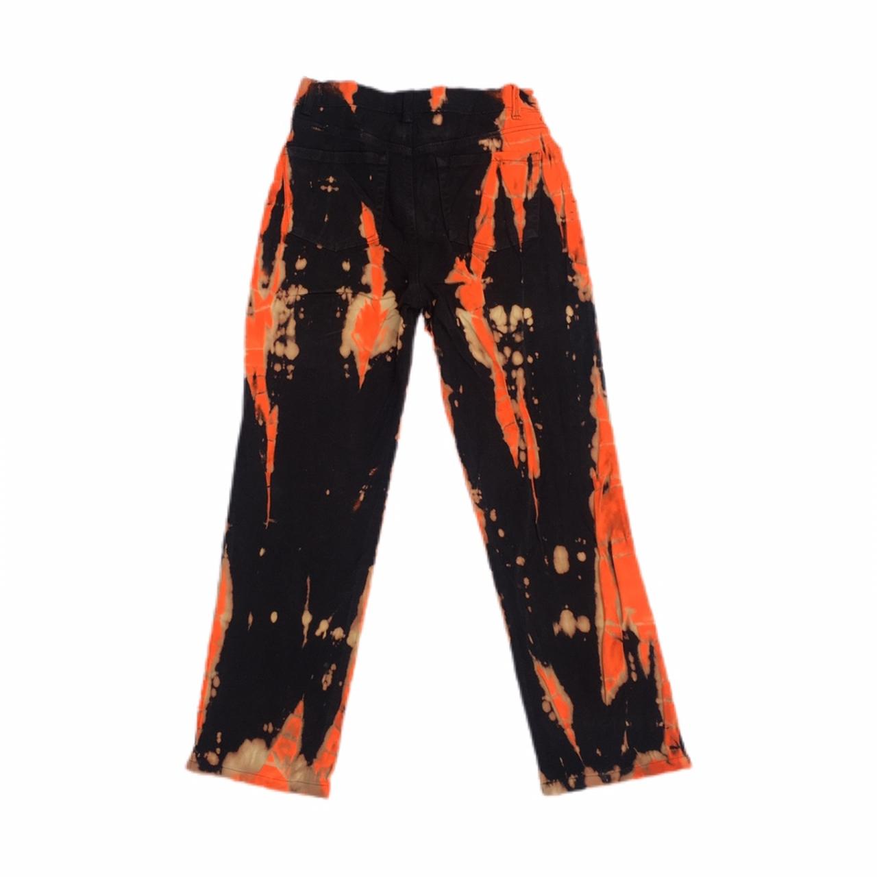 Women's Black and Orange Jeans | Depop