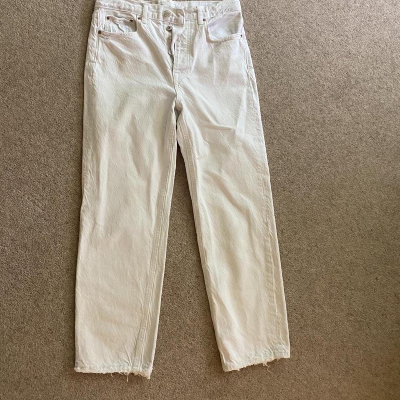 Zara white high waisted mom jeans, never worn so... - Depop