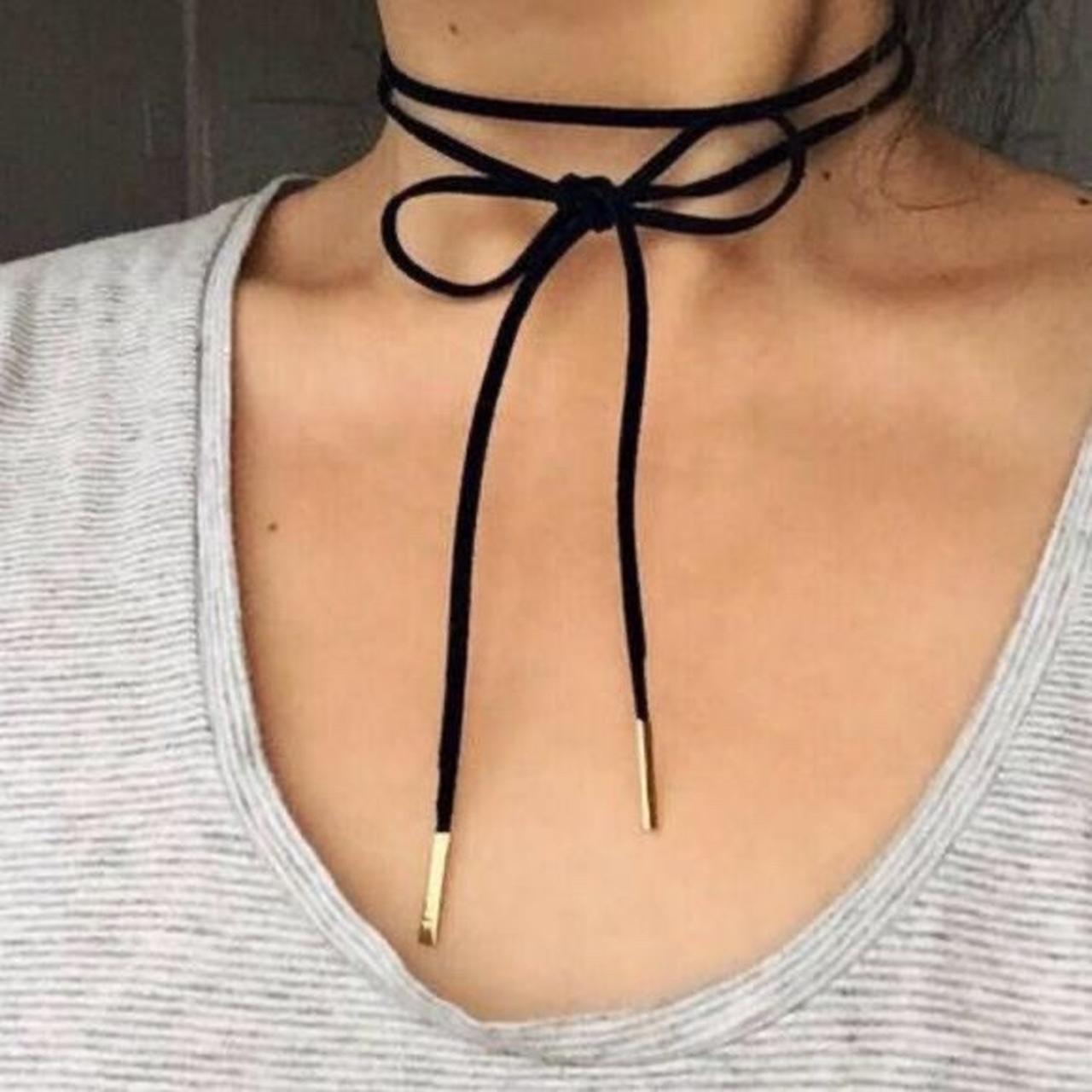 Black shoelace choker hotsell