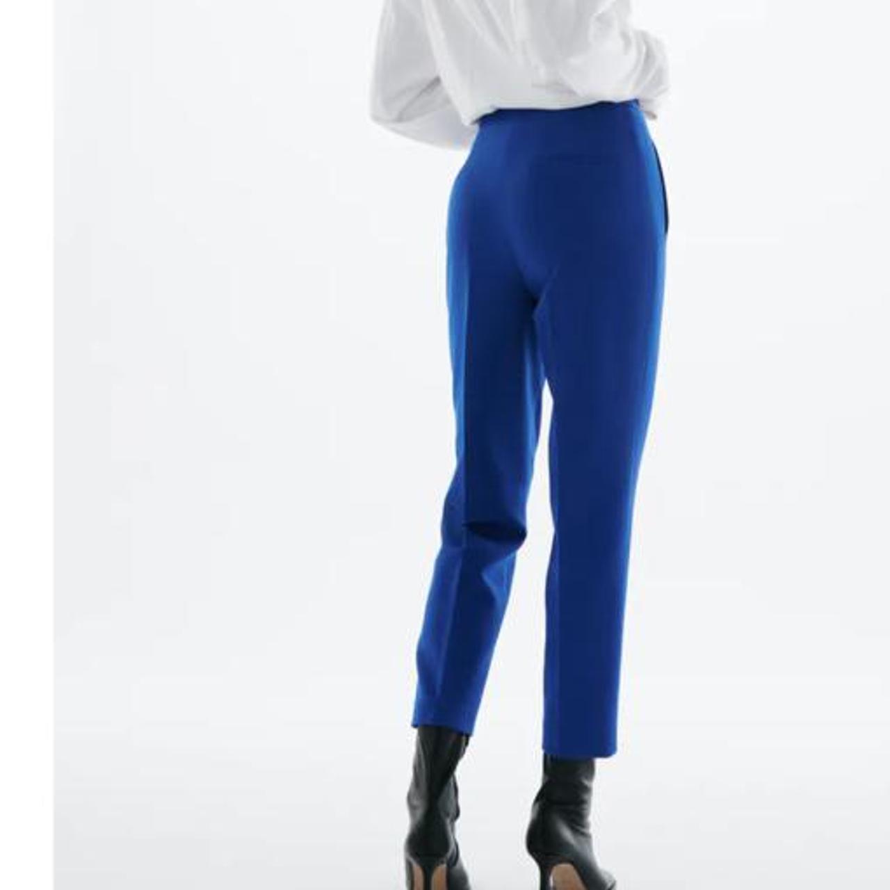 Zara Cobalt Blue High Waisted Pants SIZE - Depop