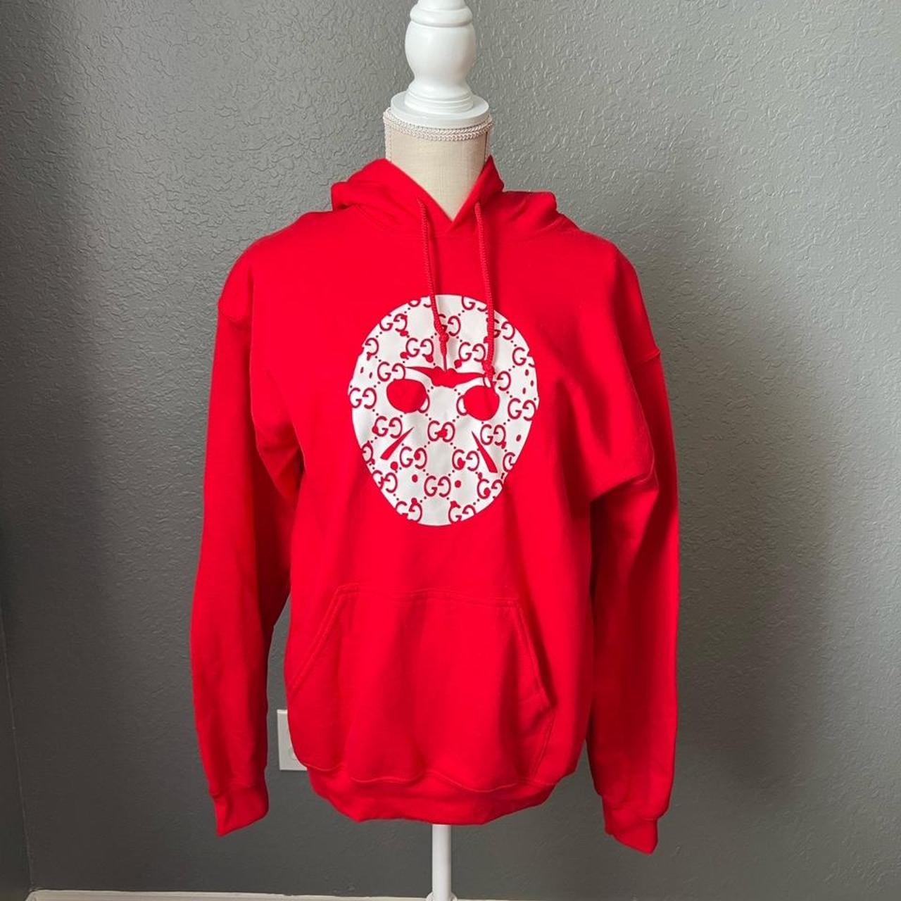 Custom Gucci print Jason mask hoodie 🩸 Size M (Fits... Depop