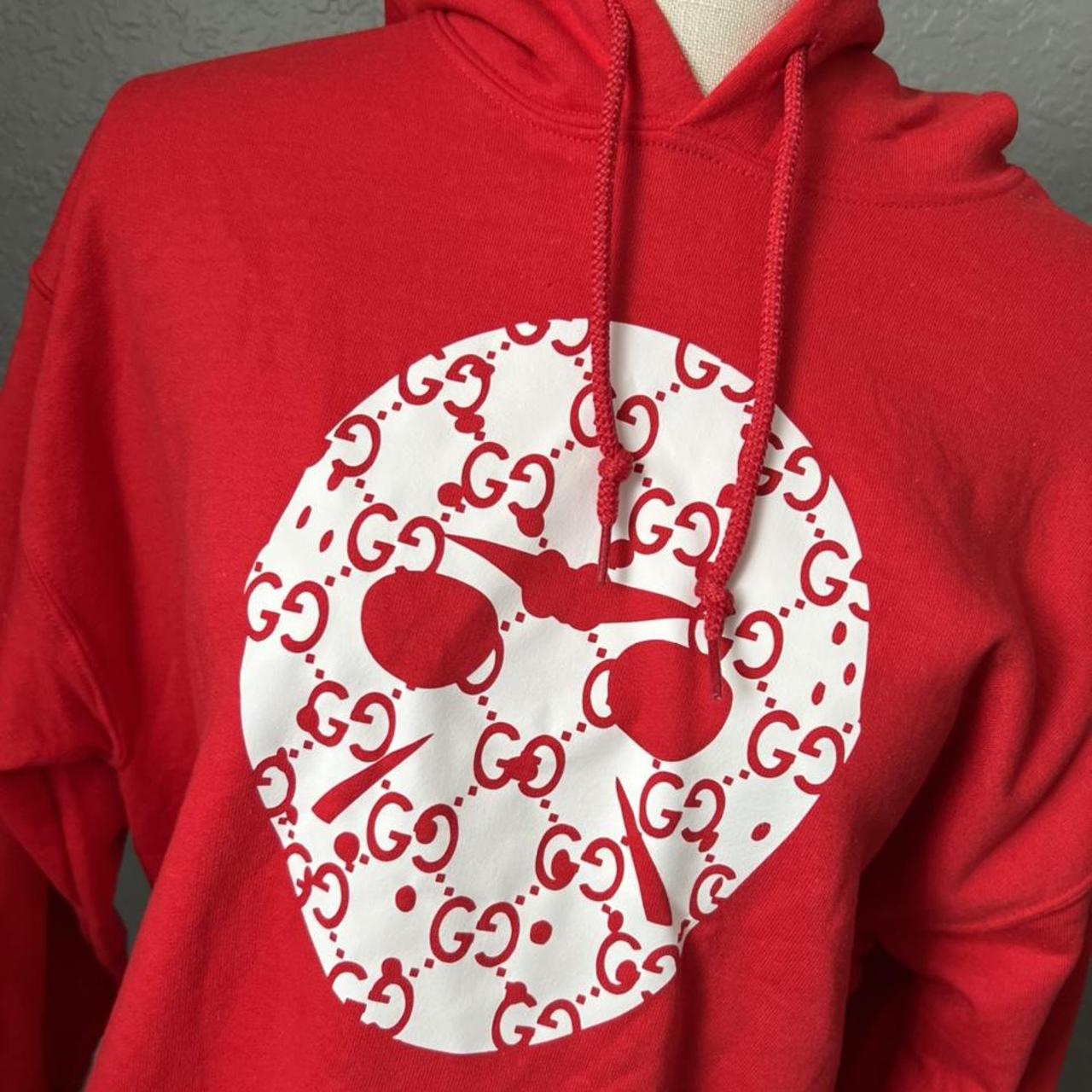 Custom Gucci print Jason mask hoodie 🩸 Size M (Fits... Depop
