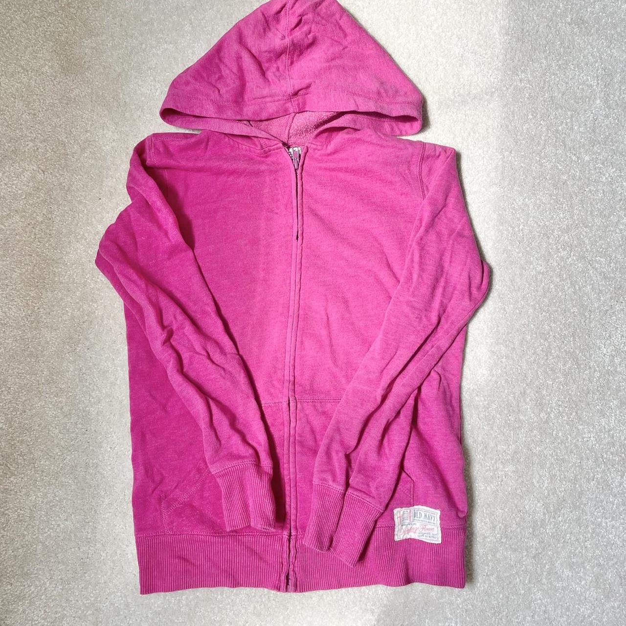 Y2K bright pink old navy zip up size:... - Depop