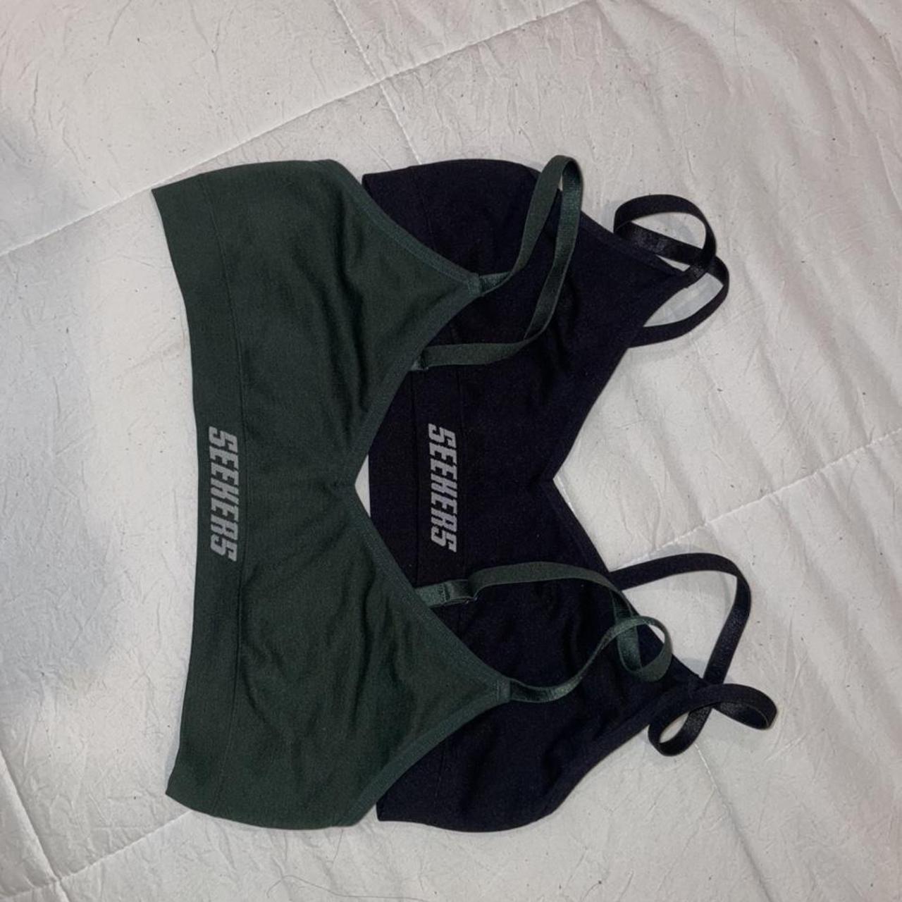 Sisters & Seekers Women's Green And Black Bandeaus | Depop