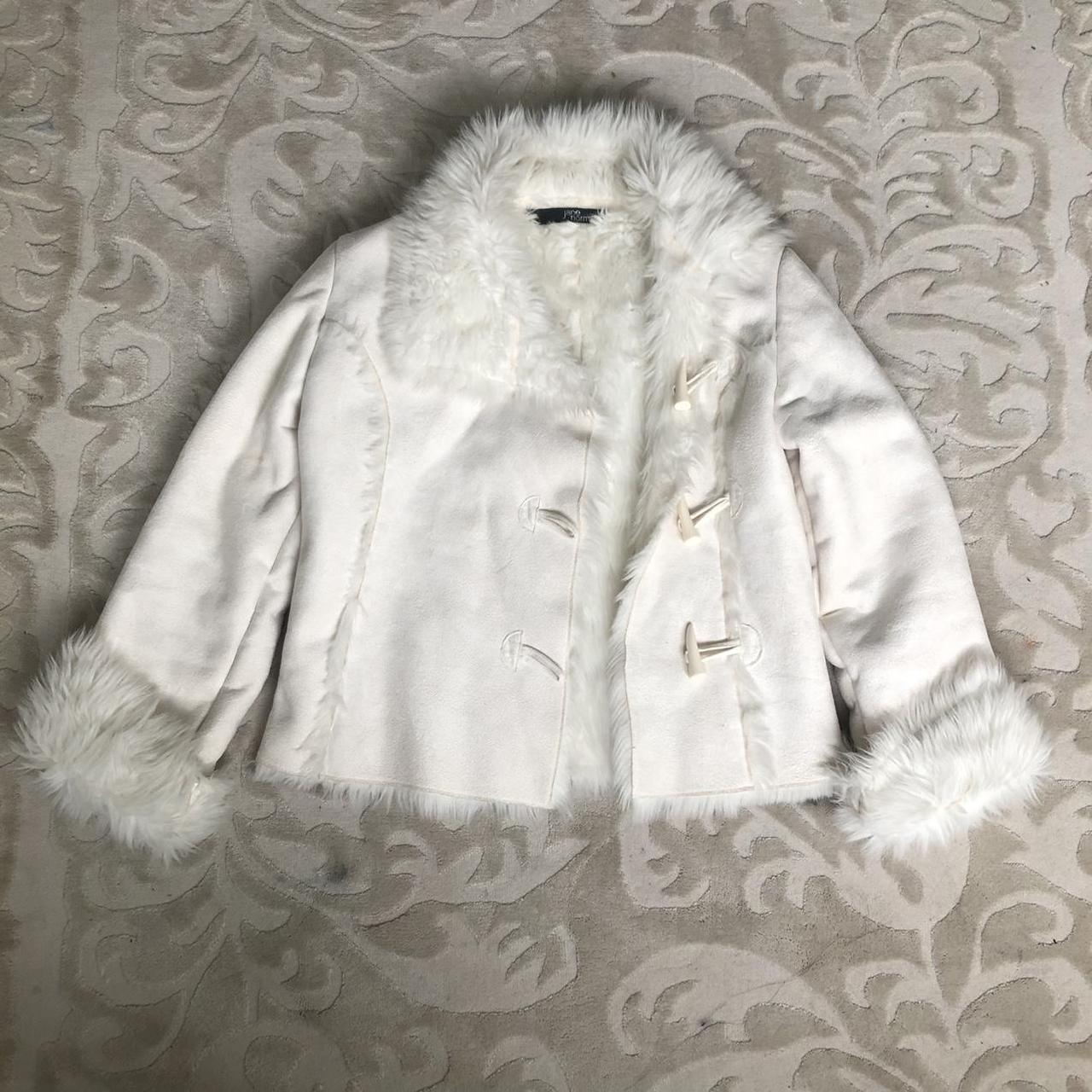 Vintage y2k 90s jane norman white fur afghan / penny... - Depop