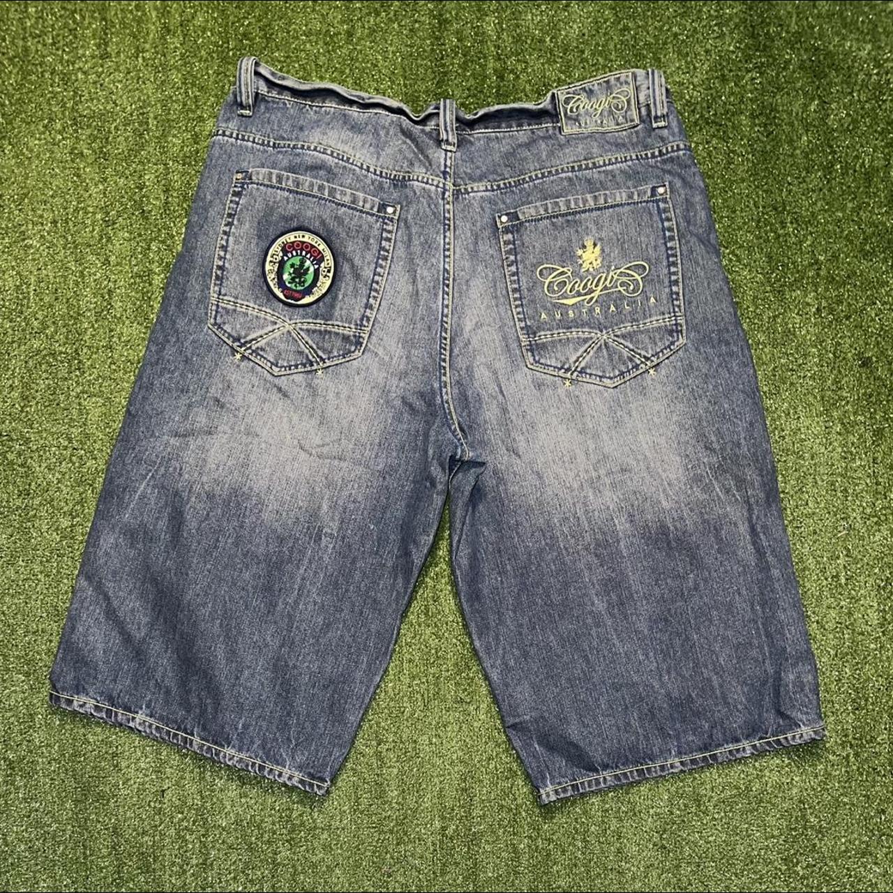 Coogi Men's Blue and Green Shorts | Depop