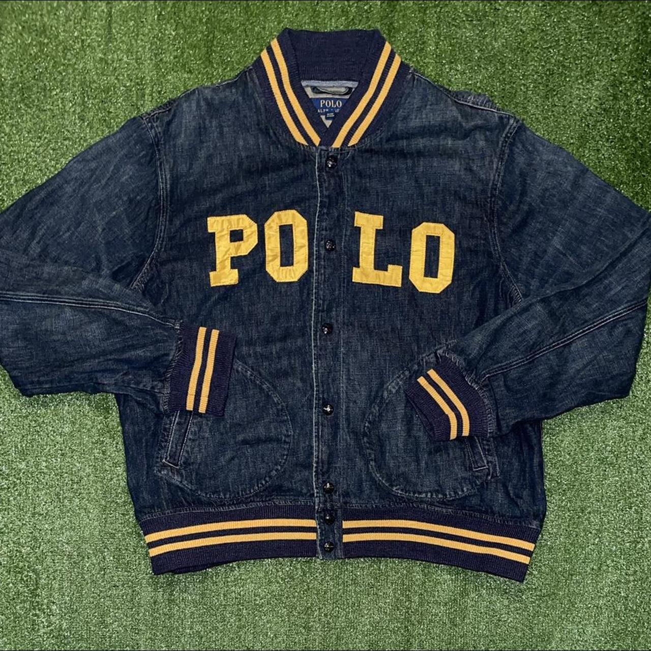 Polo Ralph Lauren Men's Navy and Yellow Jacket | Depop