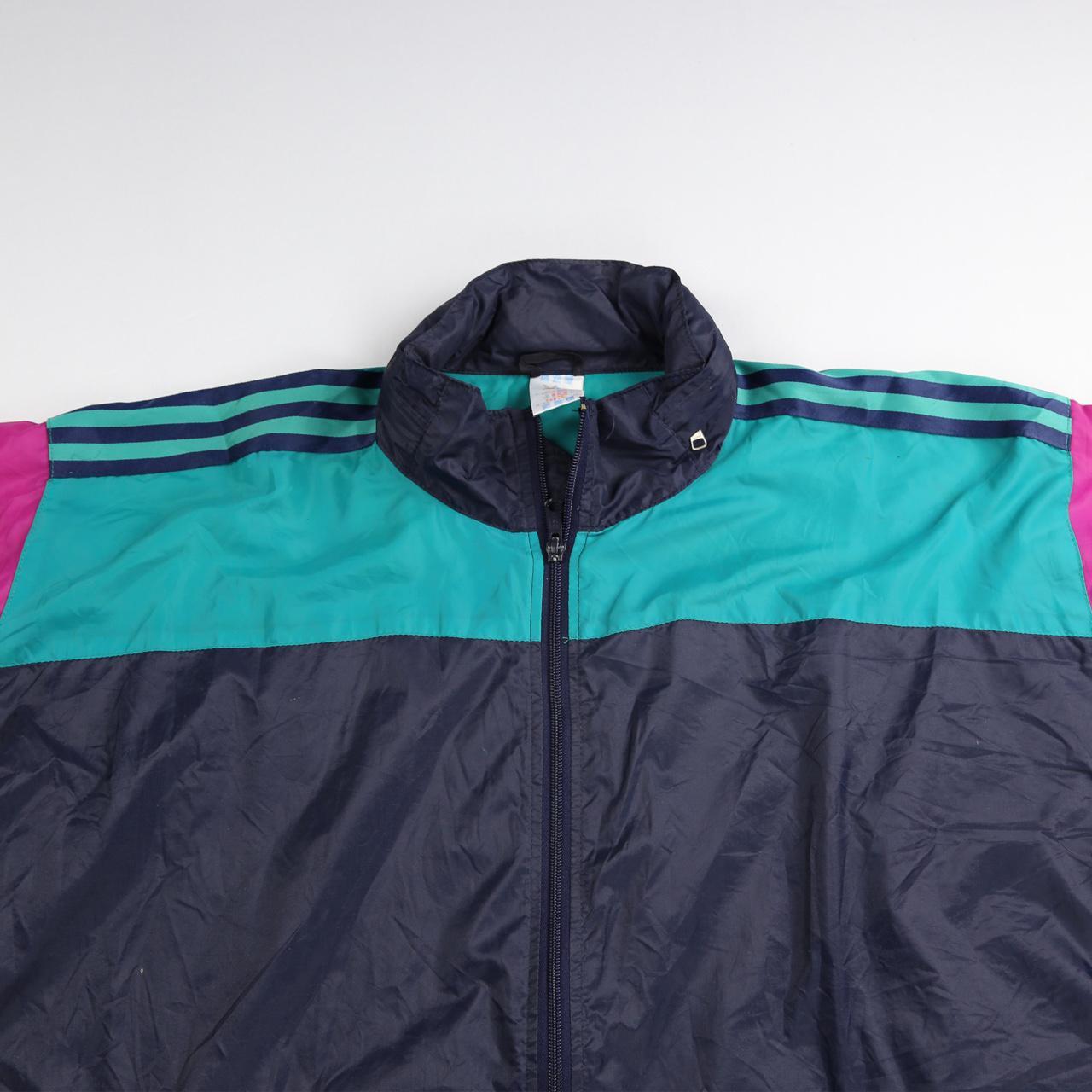 Vintage Adidas Track Jacket Colour - Navy / Green /... - Depop