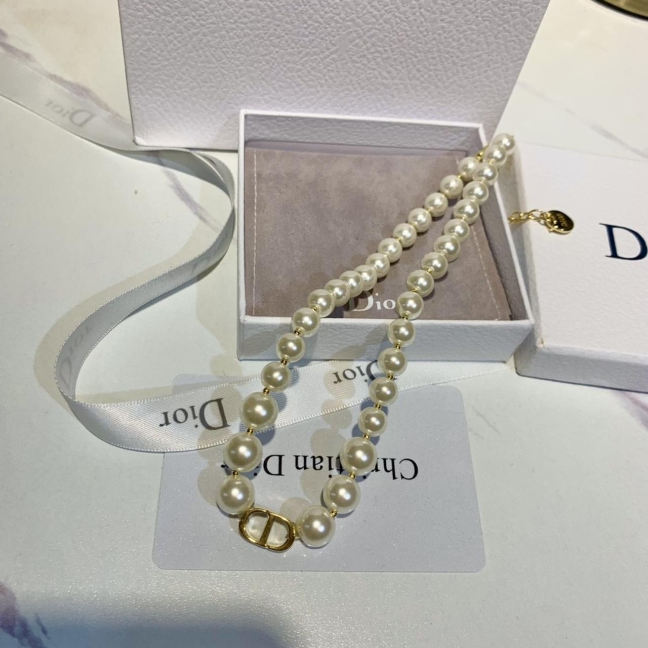 Christian Dior Mise en Dior Pearl Enamel Flower Necklace  eBay