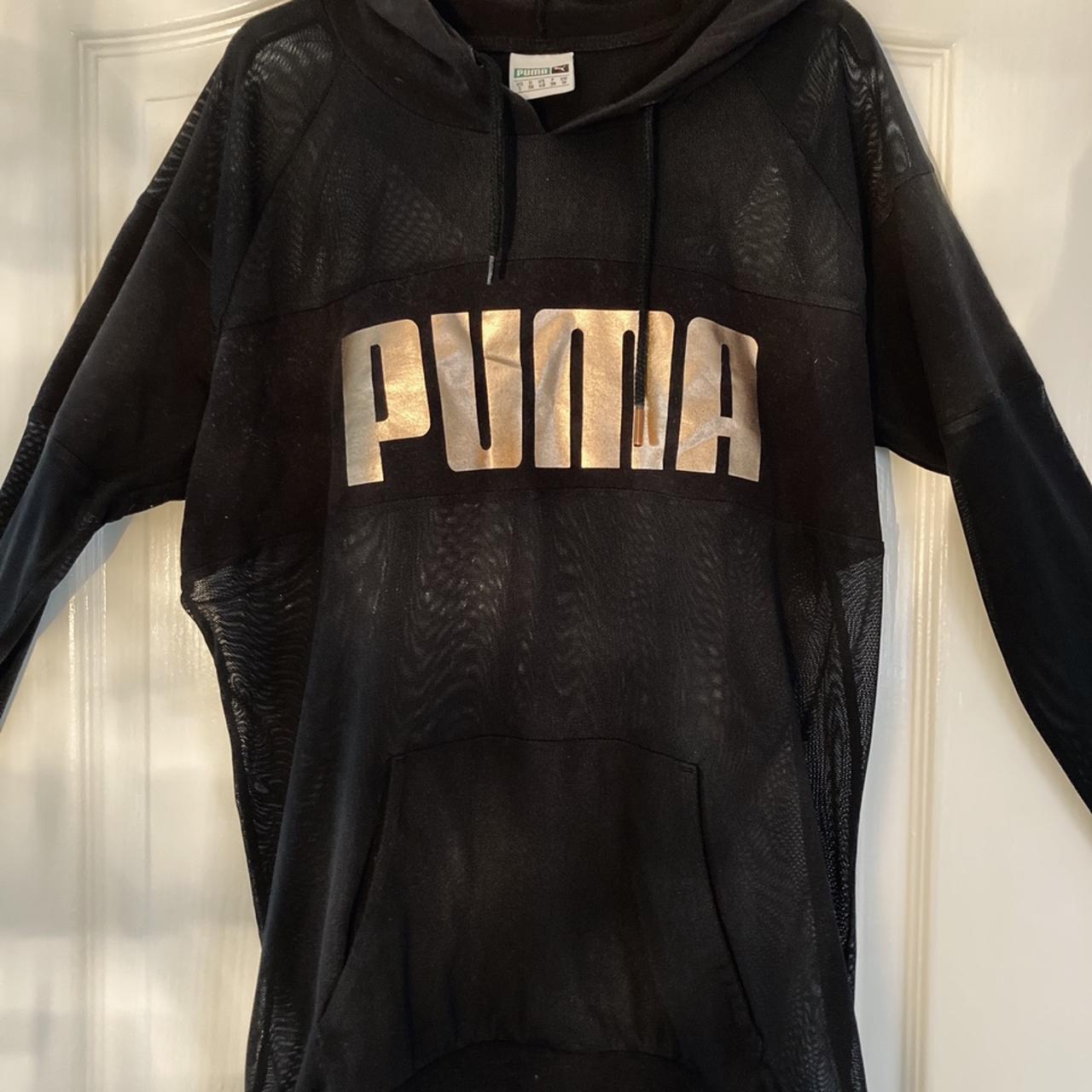 Black and rose gold puma hoodie hotsell