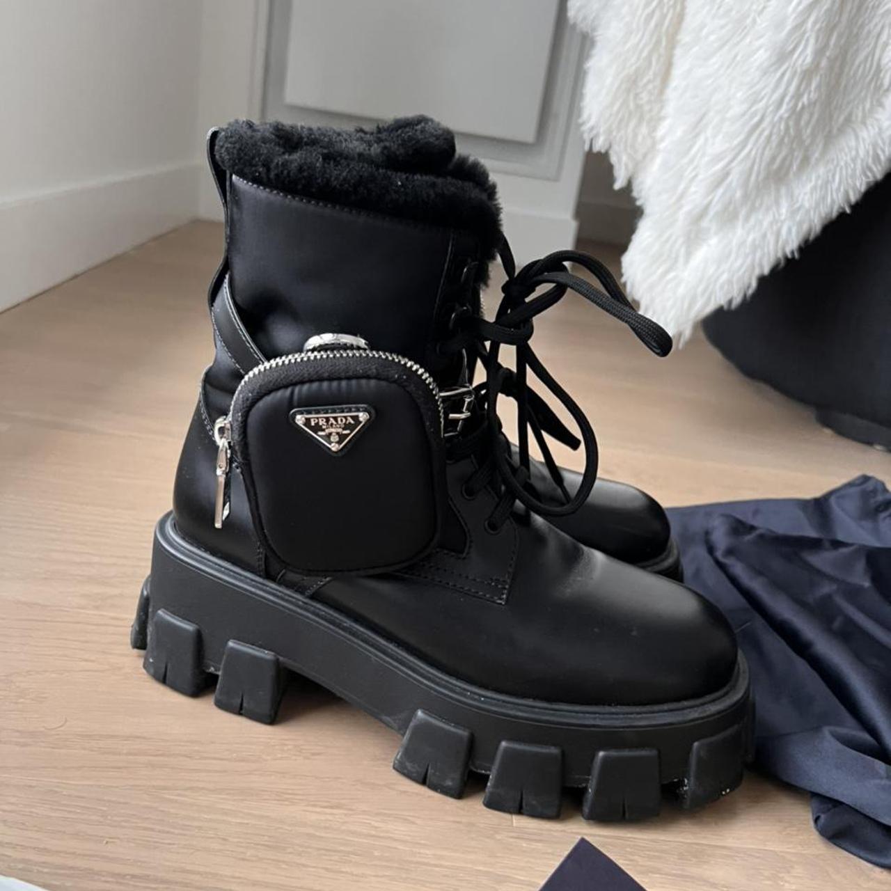 Prada Monolith Boots Black. Size UK 4.5 / Europe... - Depop