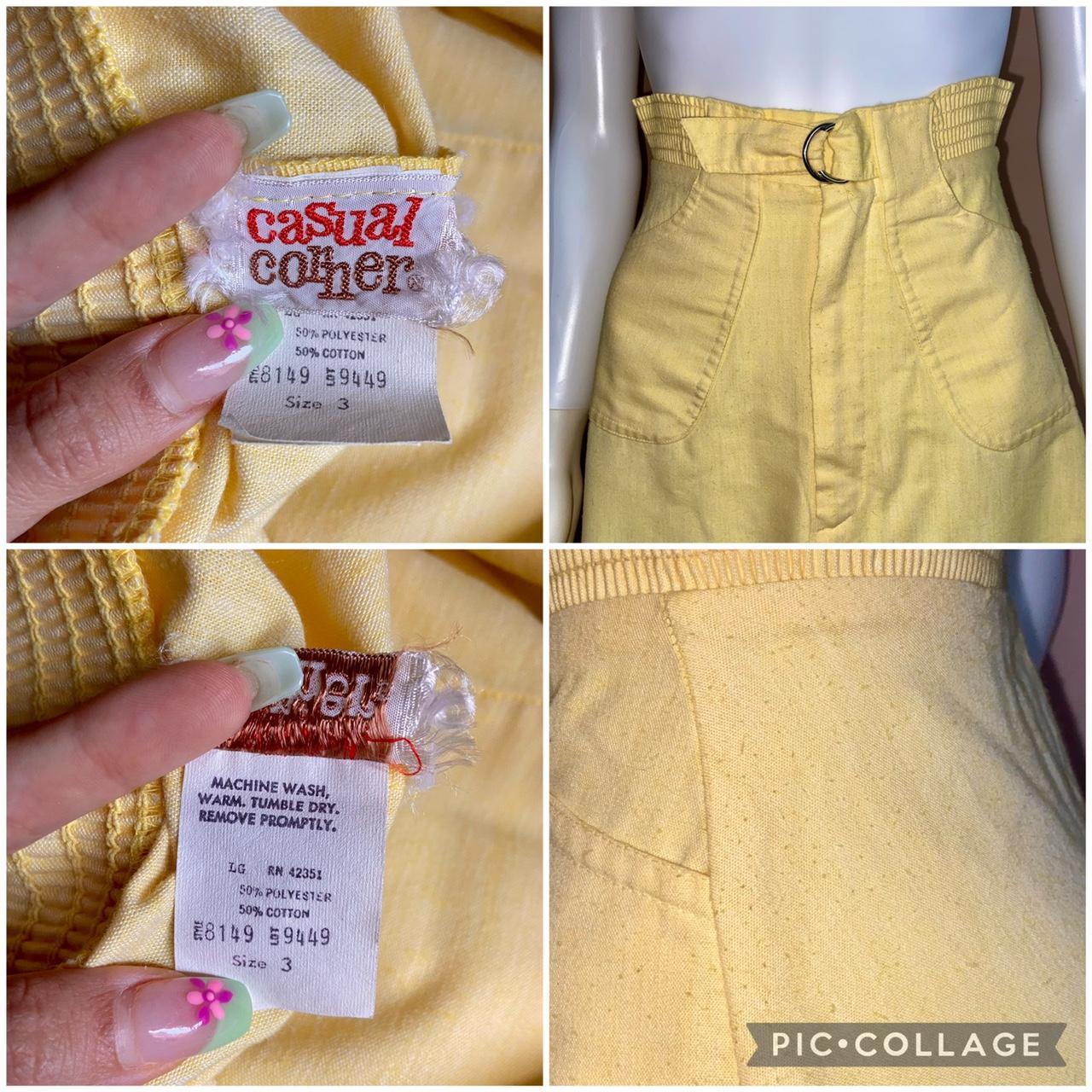 Vintage High Waisted Yellow Skirt • Vintage high... Depop