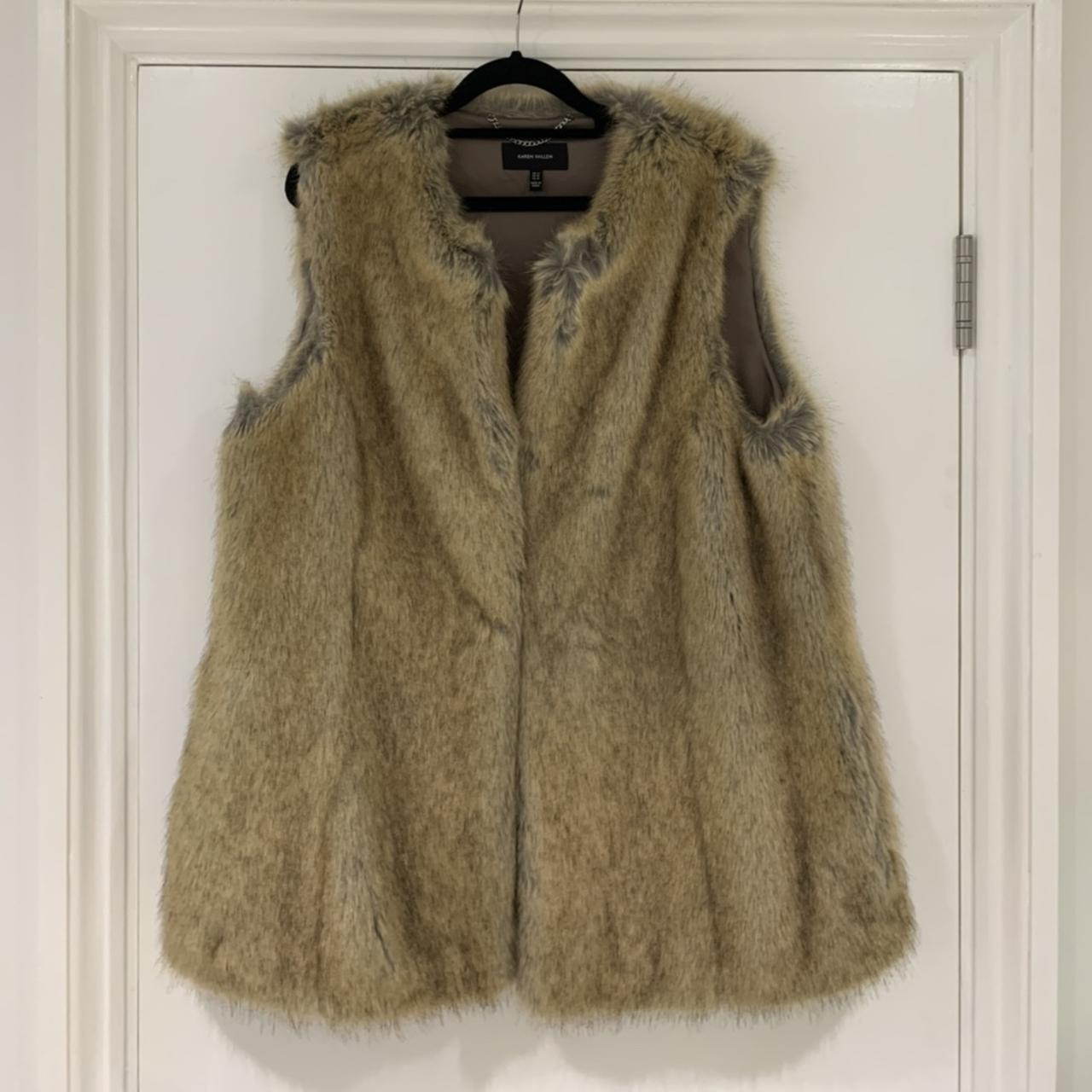 Karen Millen Faux Fur Gilet Worn once Size 14 but... - Depop