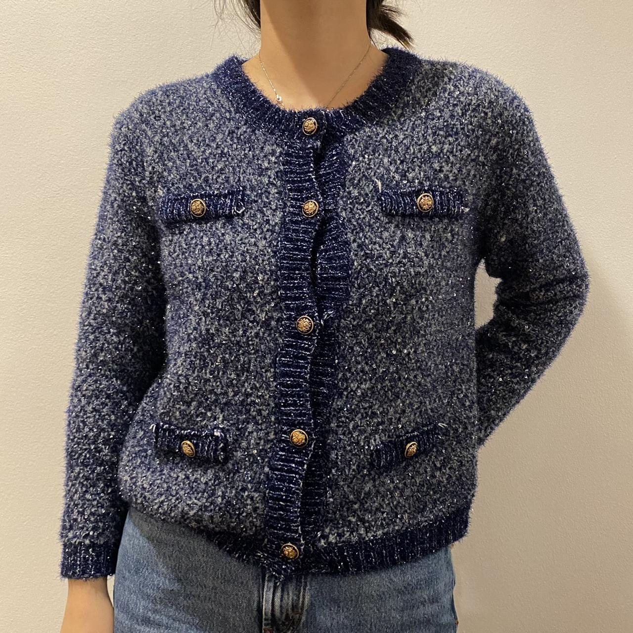 Navy Cardigan Maje Mission Lurex Cardigan MENTANA