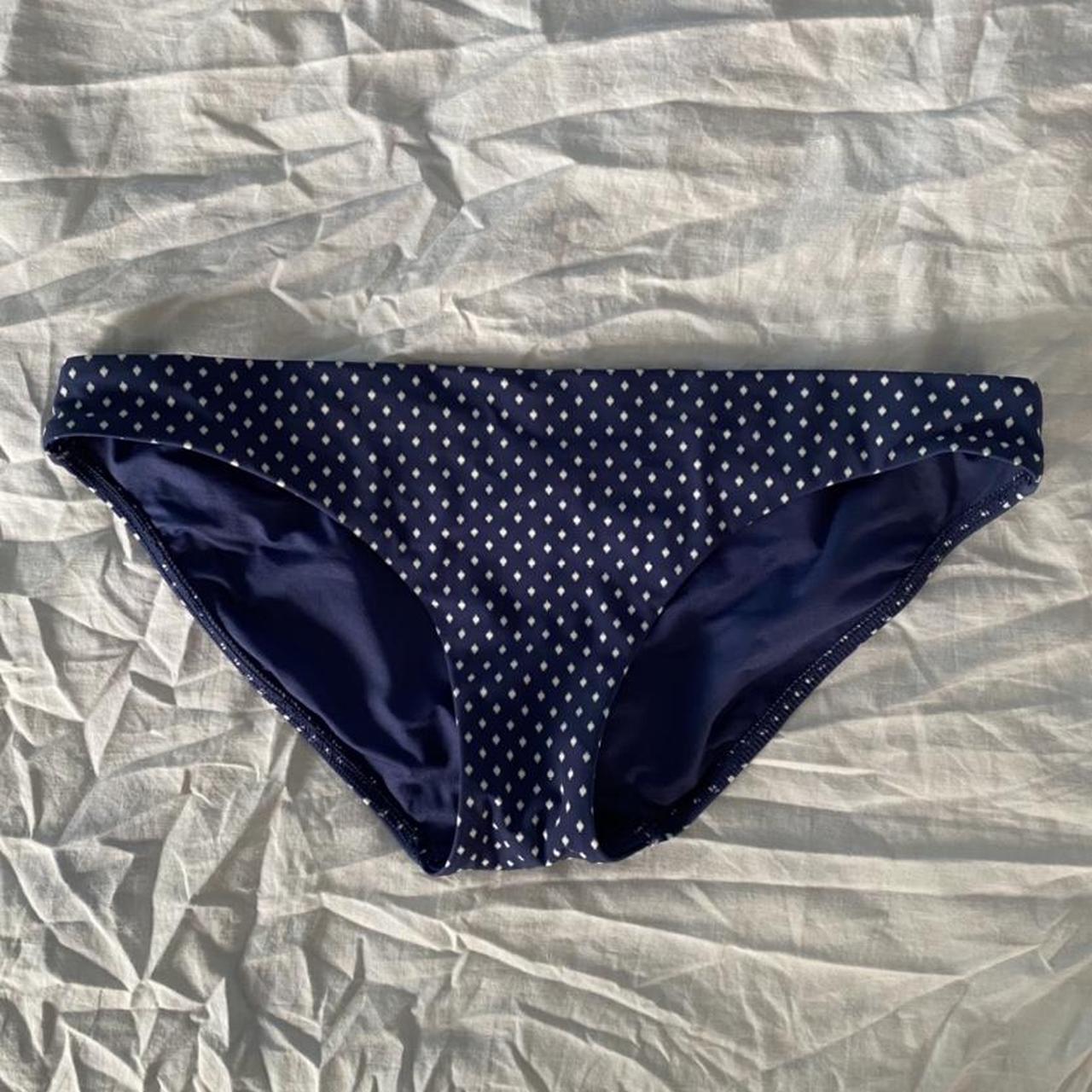 Blue polka dot bikini bottoms. From... - Depop