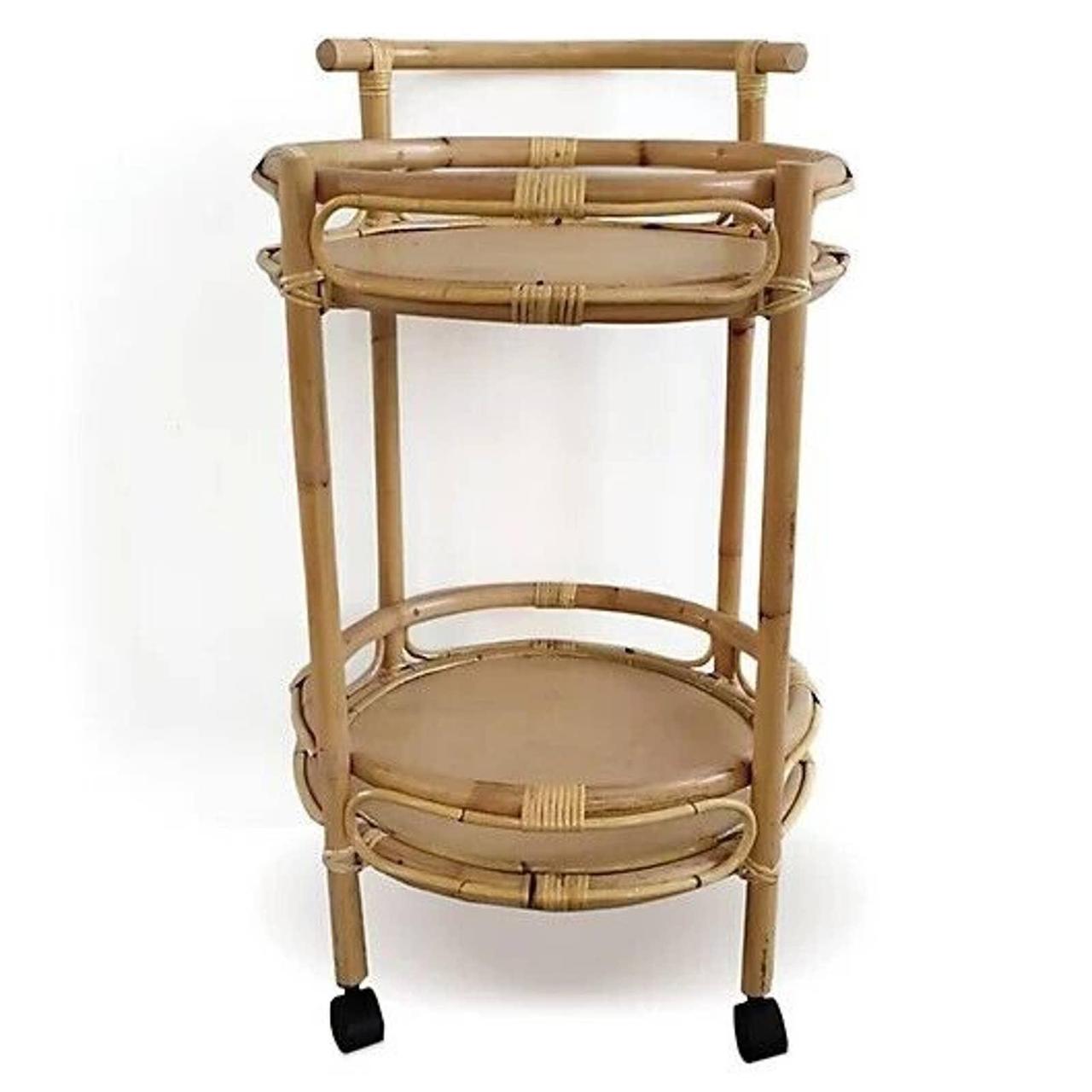 Daza Round Rattan Bar Cart in Natural by Wild... Depop