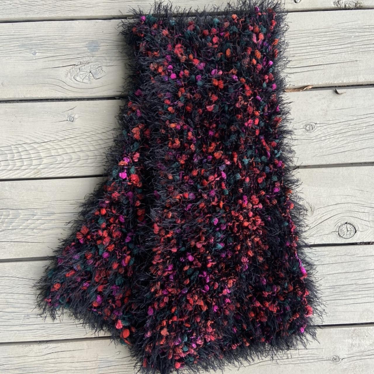 Handmade eyelash yarn knit scarf 🔳 Great condition... Depop