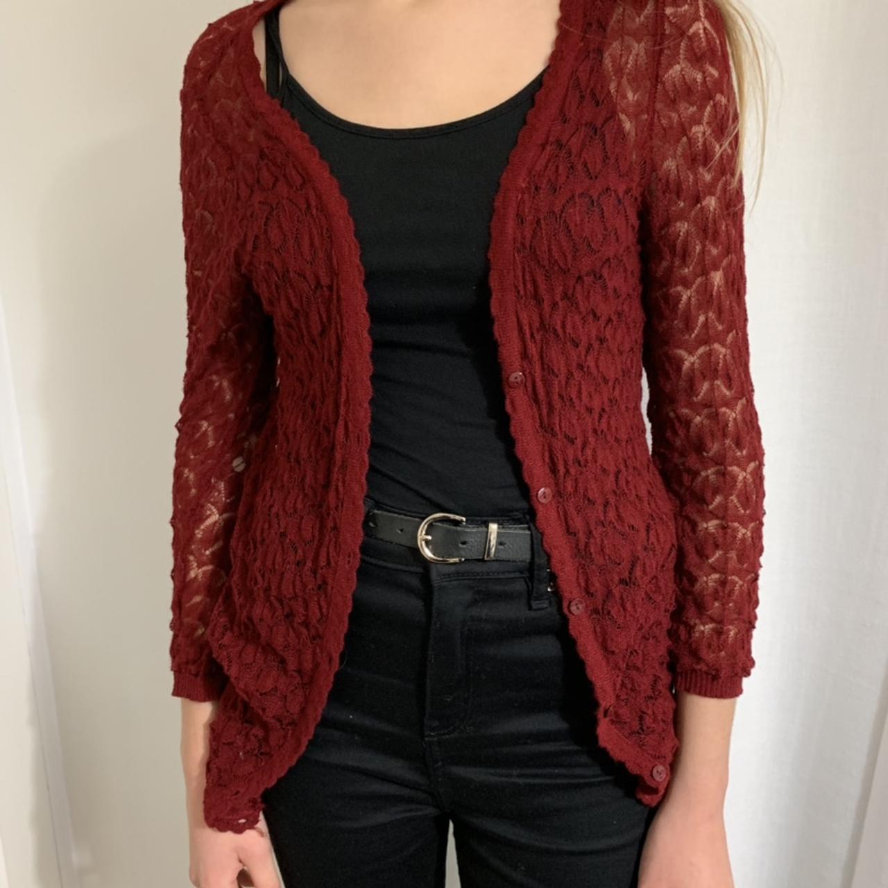 Maroon lace clearance cardigan