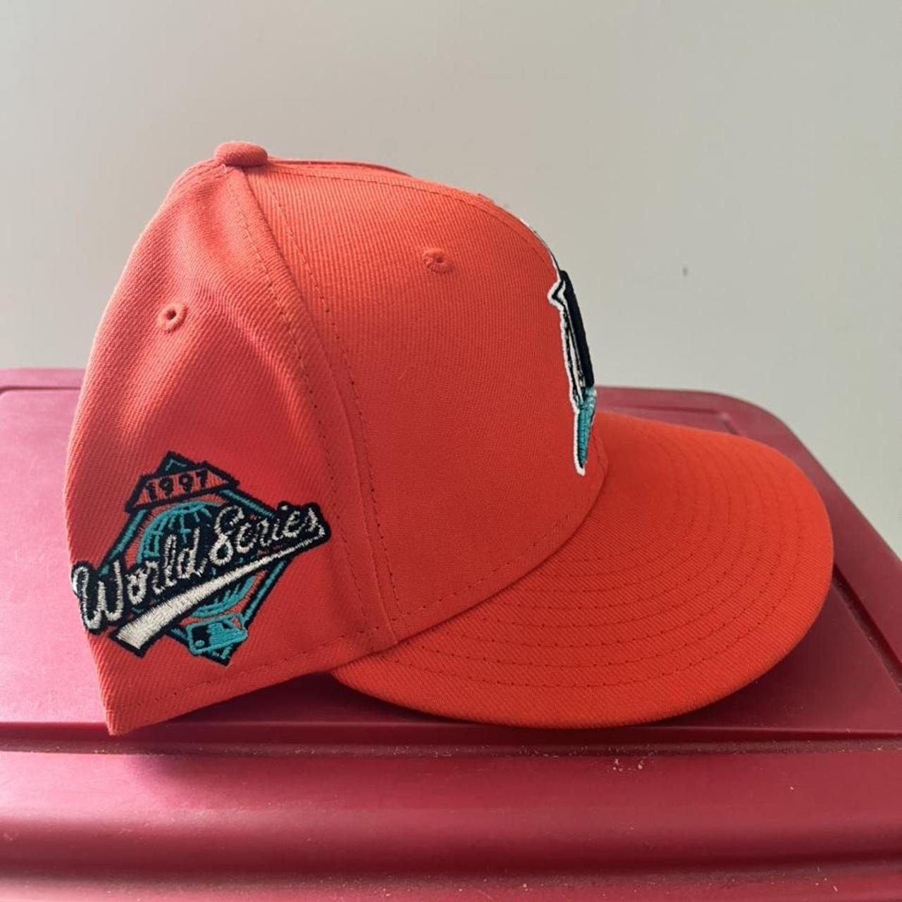 Vintage Florida Marlins Hat Cap Gray New Era World - Depop