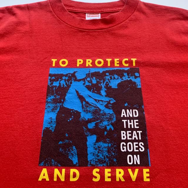 Supreme 2008 To Protect And Serve/The Beat Goes On T... - Depop