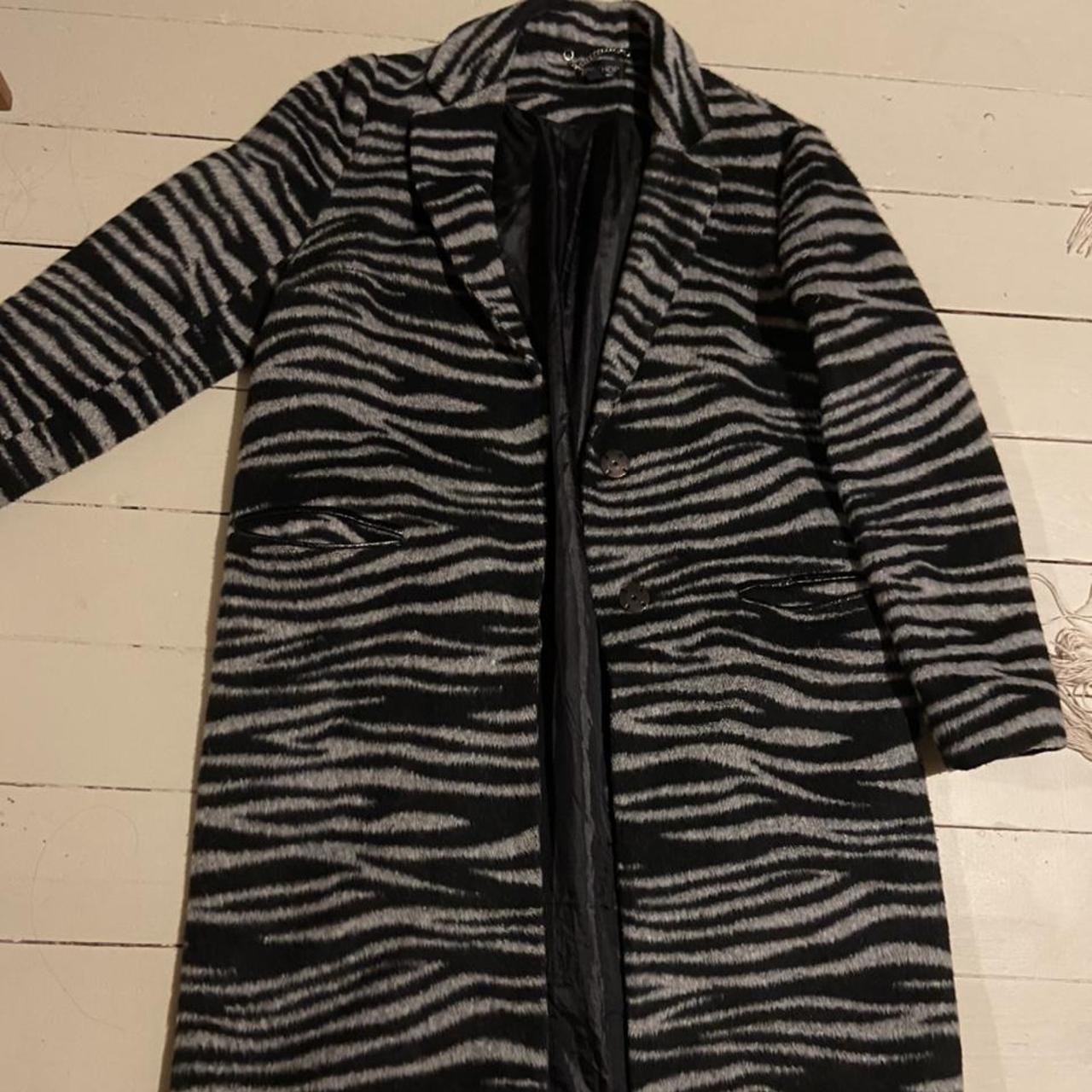 topshop zebra coat