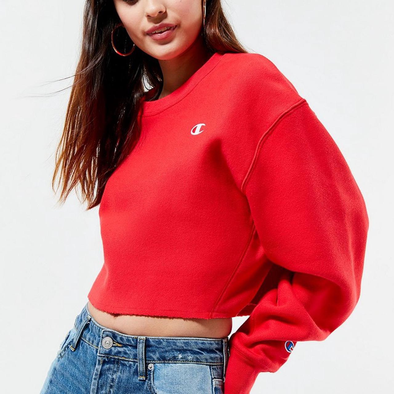 Champion sweater crop top best sale